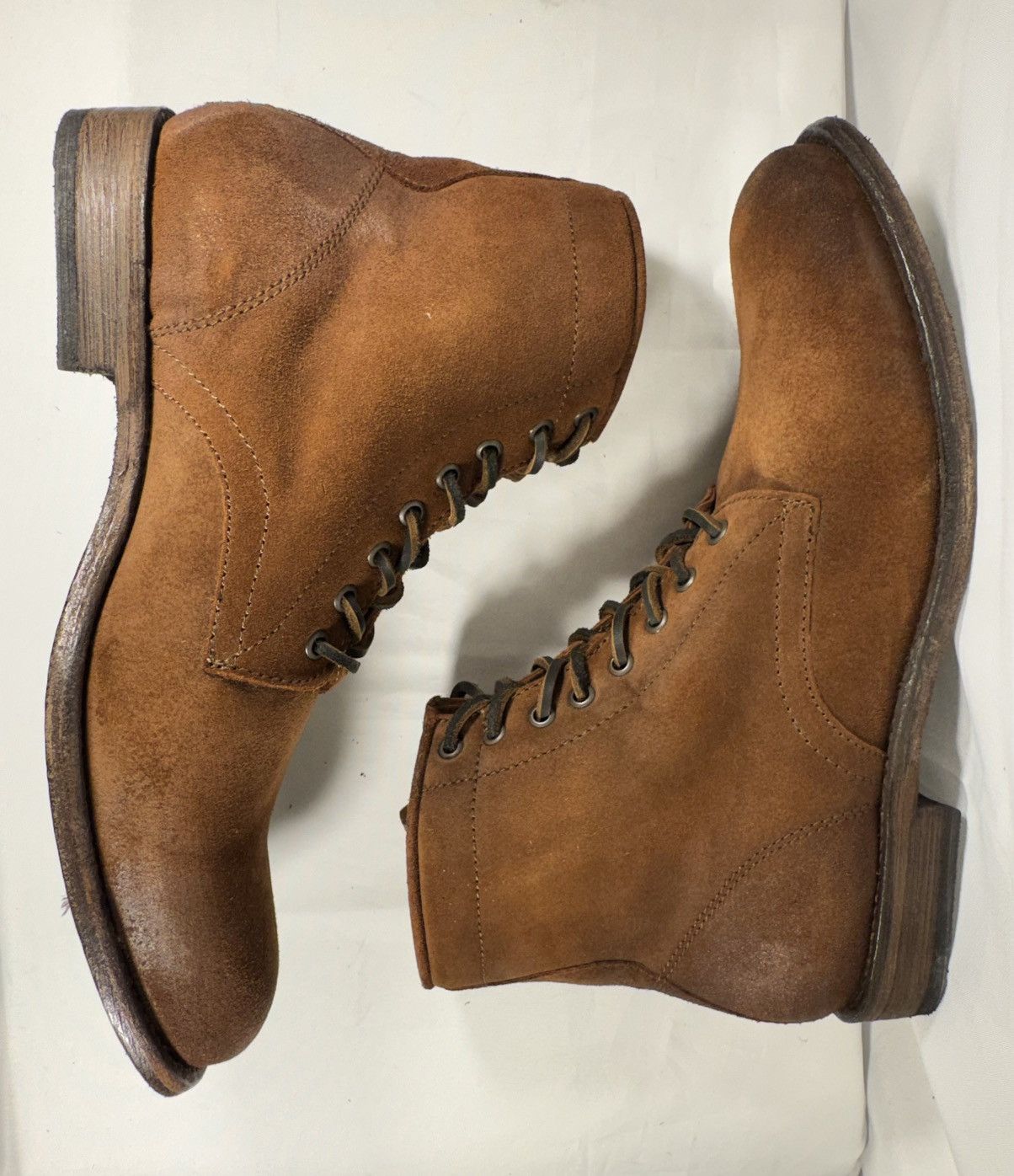 Frye FRYE Tyler Flex Lace Up Boots Brown Suede Size US 12 / EU 45 - 13 Thumbnail