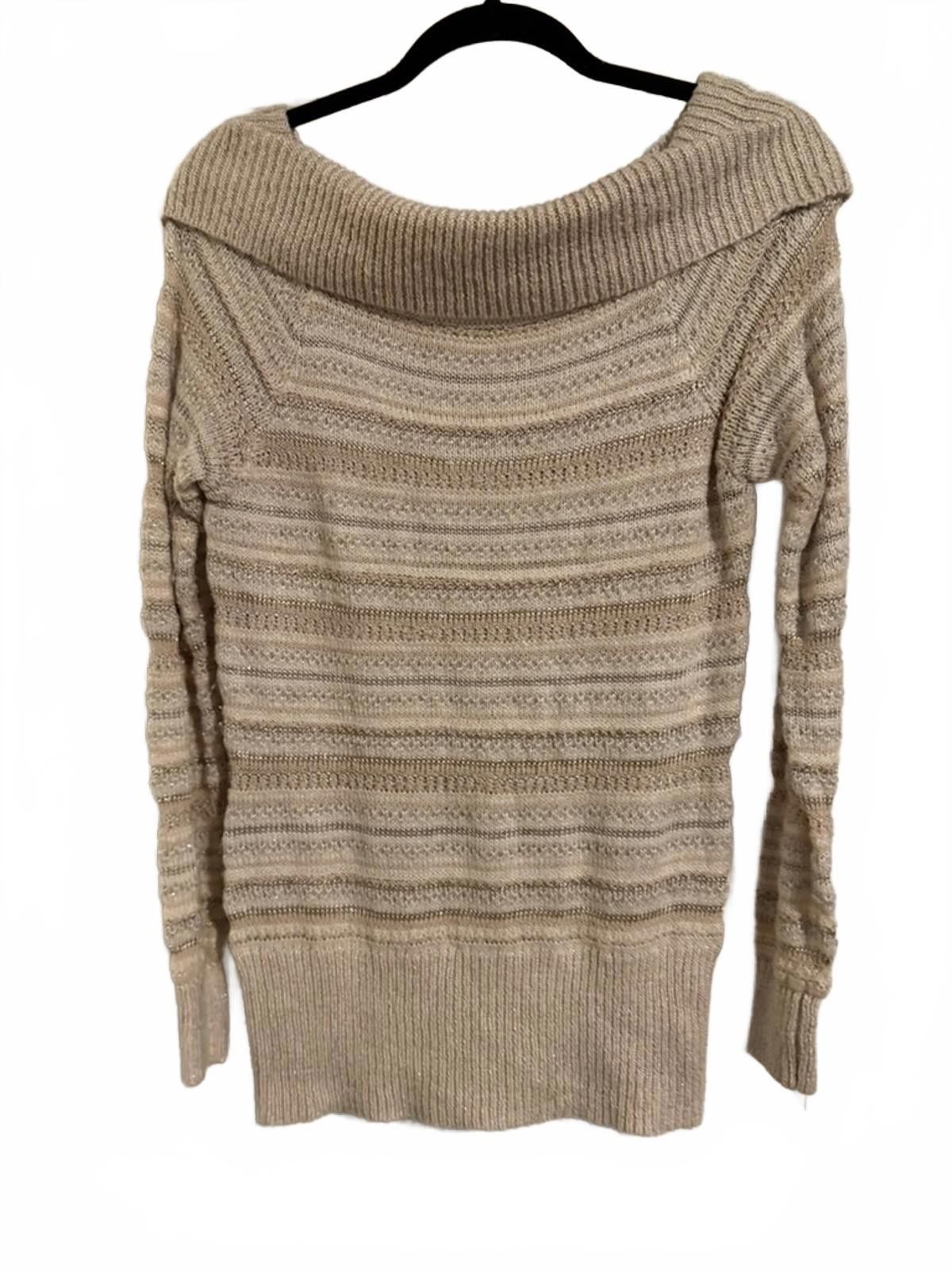 Other White House Black Market Beige Knit Sweater, Size M Size M / US 6-8 / IT 42-44 - 5 Thumbnail