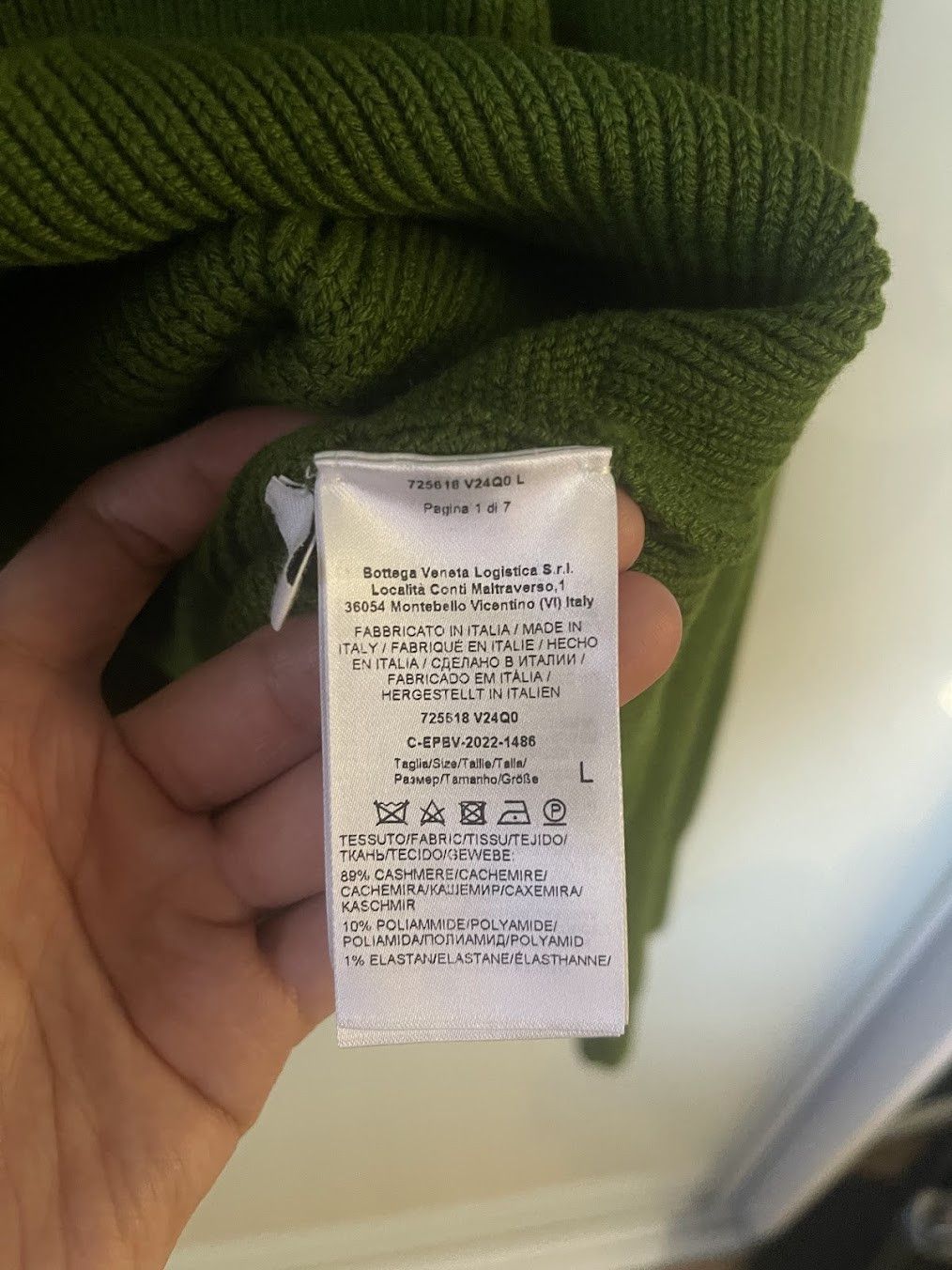 Bottega Veneta Bottega Veneta Ribbed Cashmere Sweater 'Green' Size US L / EU 52-54 / 3 - 6 Thumbnail