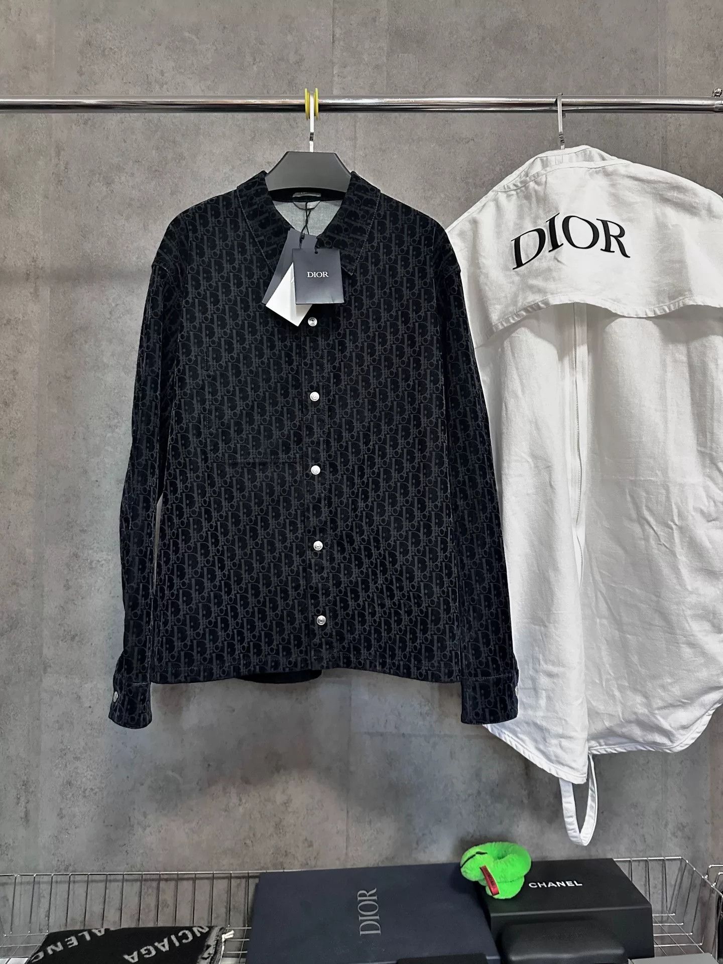 Dior dior denim shirt jacket with logo print Size US XXL / EU 58 / 5 - 1 Thumbnail
