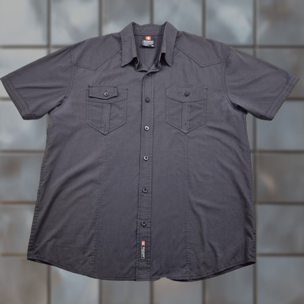 Southpole Y2K Southpole Button Up Shirt Mens XL Solid Short Sleeve Workwear Casual Size US XL / EU 56 / 4 - 1 Thumbnail