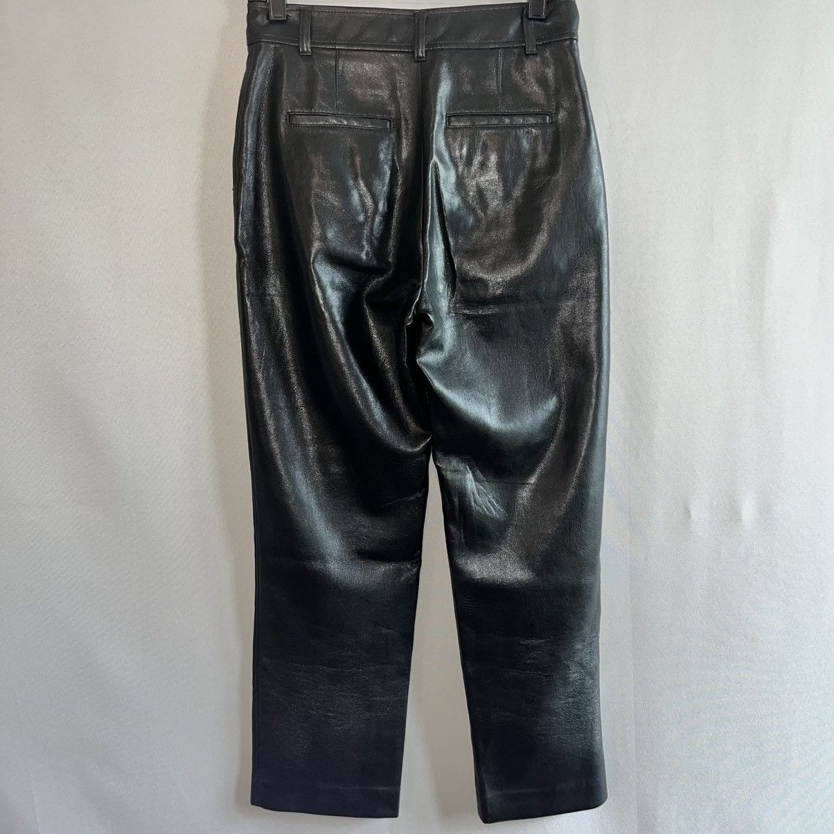 Aritzia Babaton Aritzia Black Vegan Leather Straight Leg Pants - 6 Size 28" / US 6 / IT 42 - 2 Thumbnail
