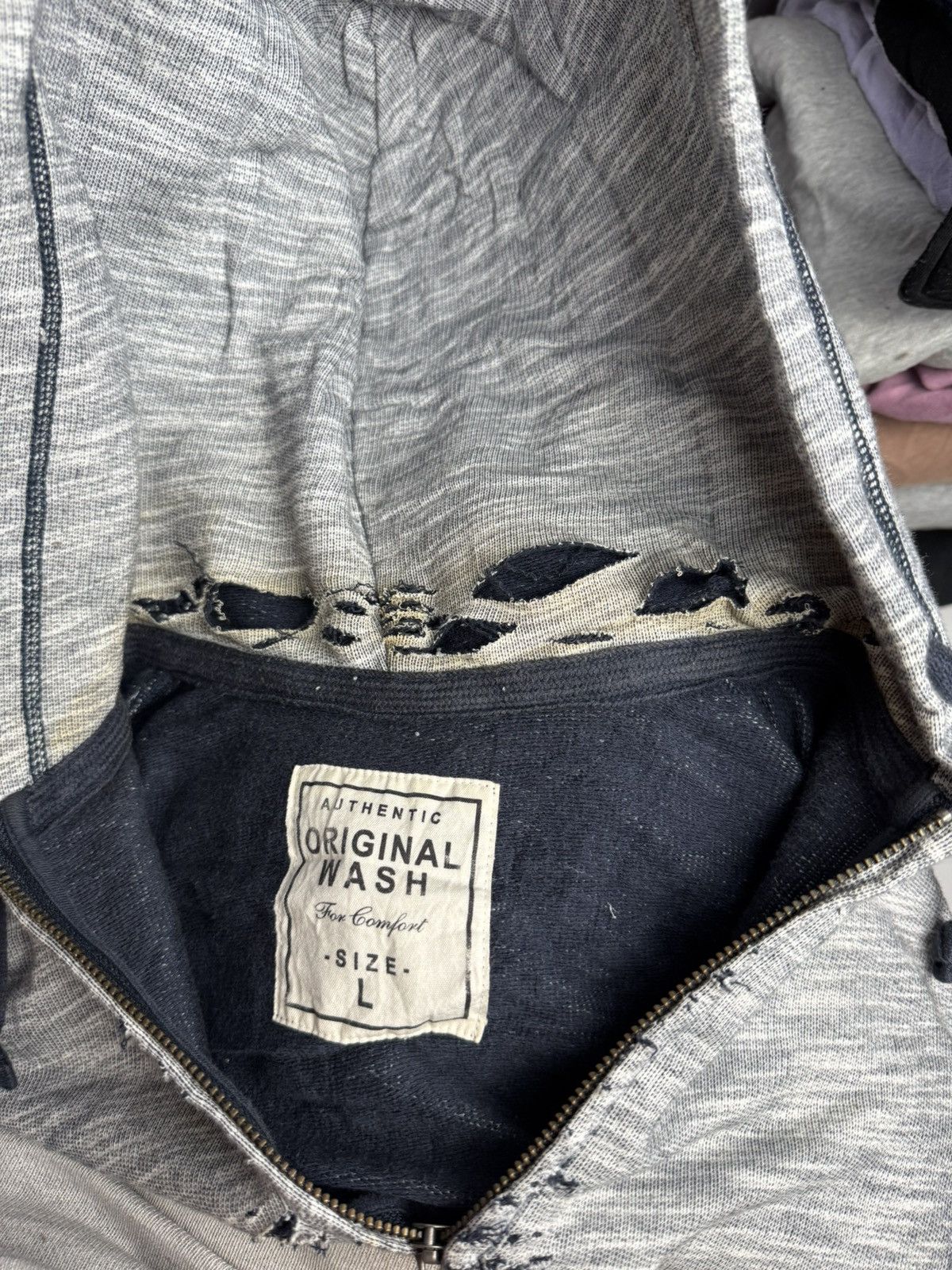 If Six Was Nine × Japanese Brand × Le Grande Bleu (L.G.B.) Distressed Hoodie Original Wash Ifsixwasnine lgb Size US L / EU 52-54 / 3 - 7 Thumbnail