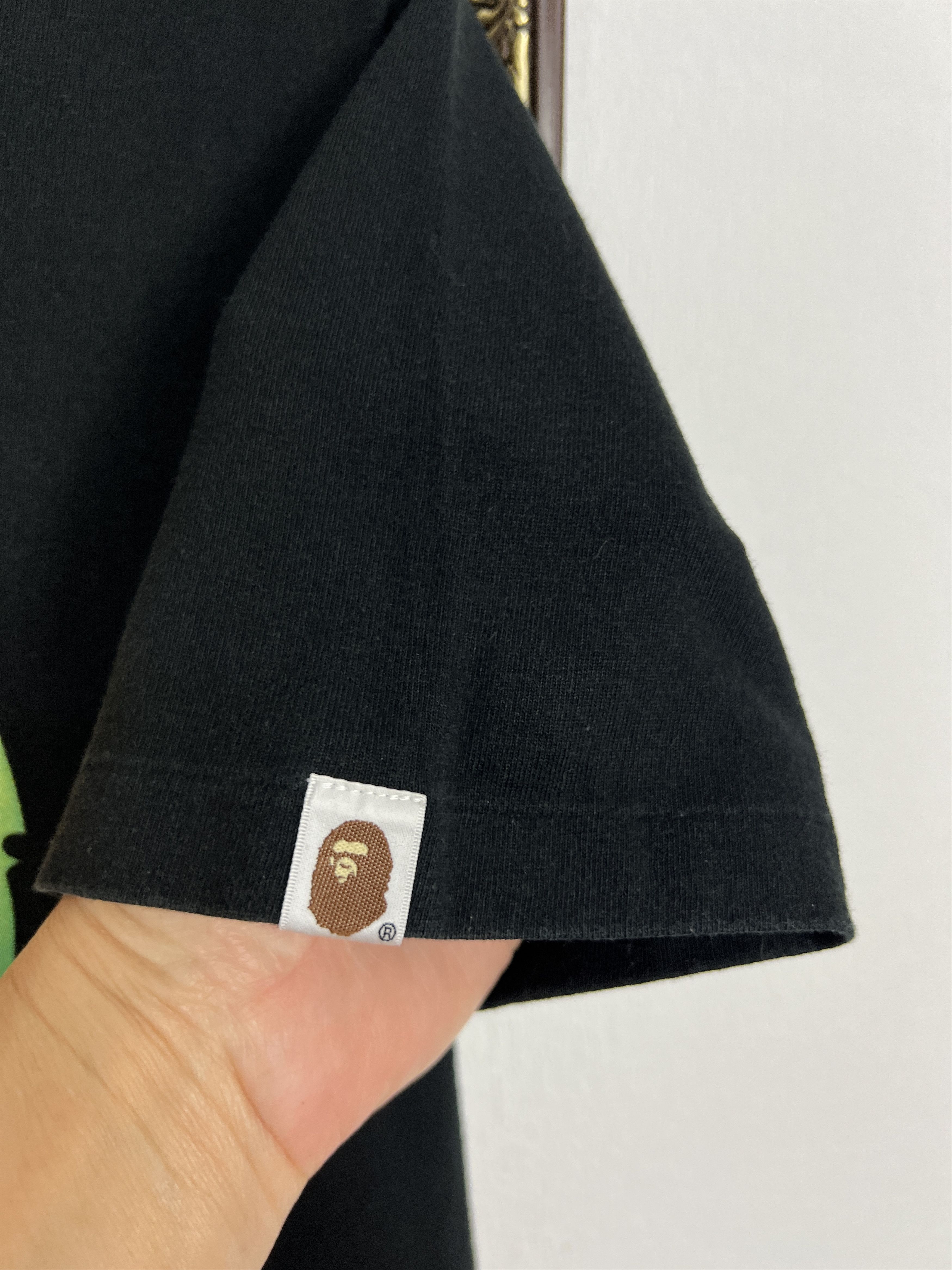 Vintage Bape Rainbow By Bathing Ape Tee Over Print Black Shirt Size US XS / EU 42 / 0 - 4 Thumbnail