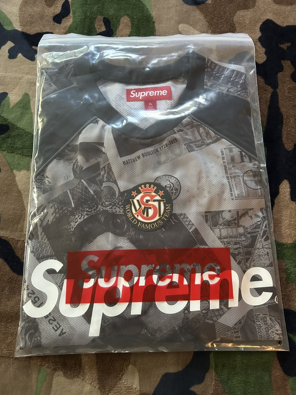 Supreme Pounds Soccer Jersey Black XL FW25