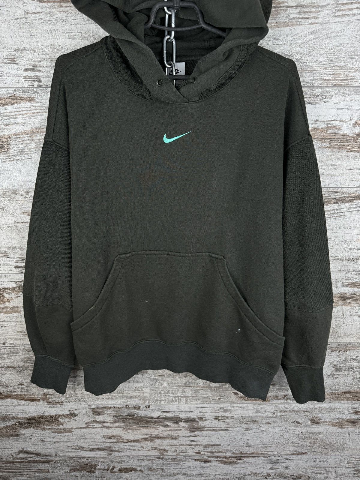 Nike × Vintage Mens Vintage Nike centre swoosh logo hoodie y2k drill rare Size US M / EU 48-50 / 2 - 4 Thumbnail