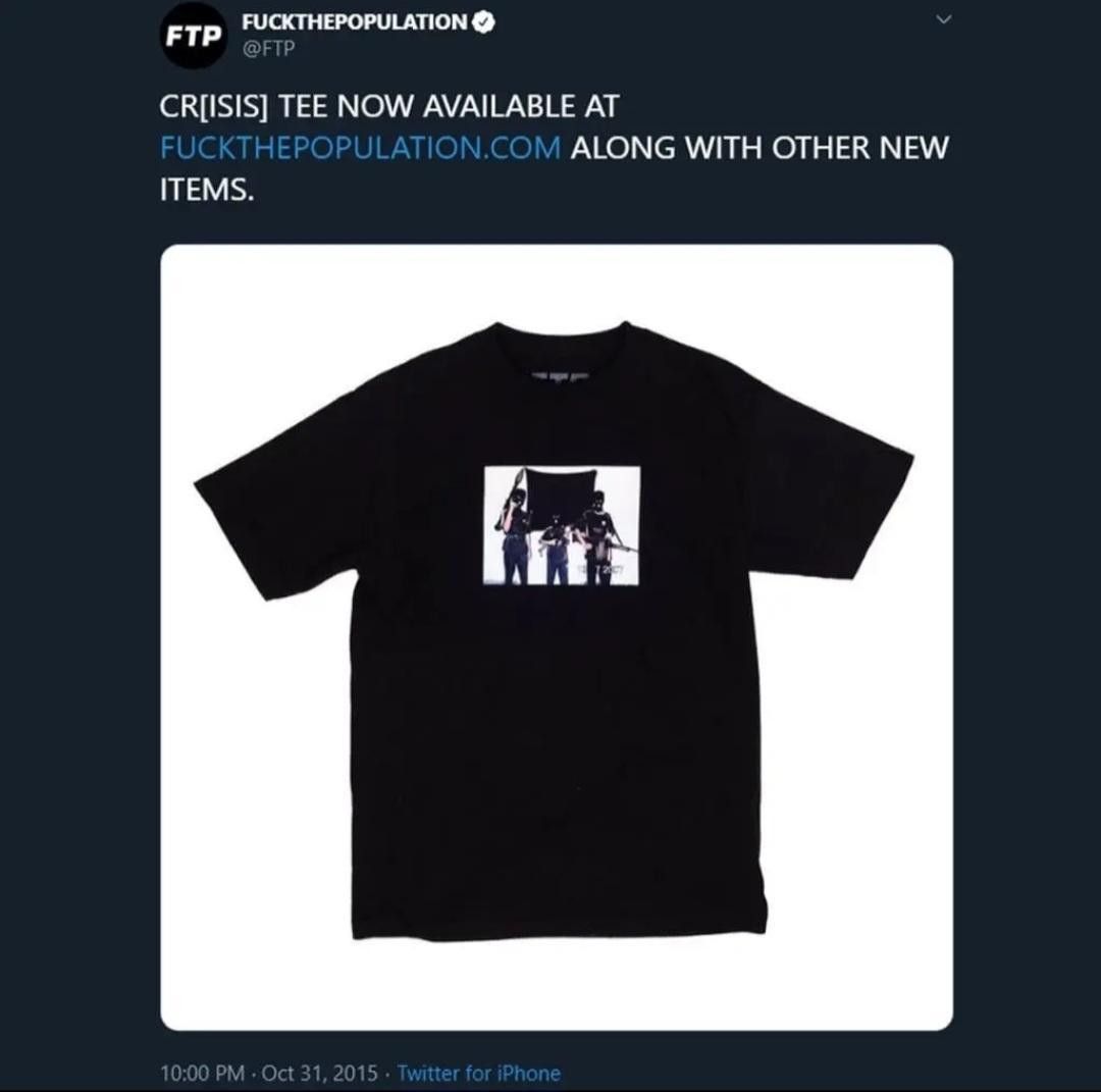 Fuck The Population FTP CRISIS T-SHIRT SIZE LARGE (2015) Size US L / EU 52-54 / 3 - 6 Thumbnail