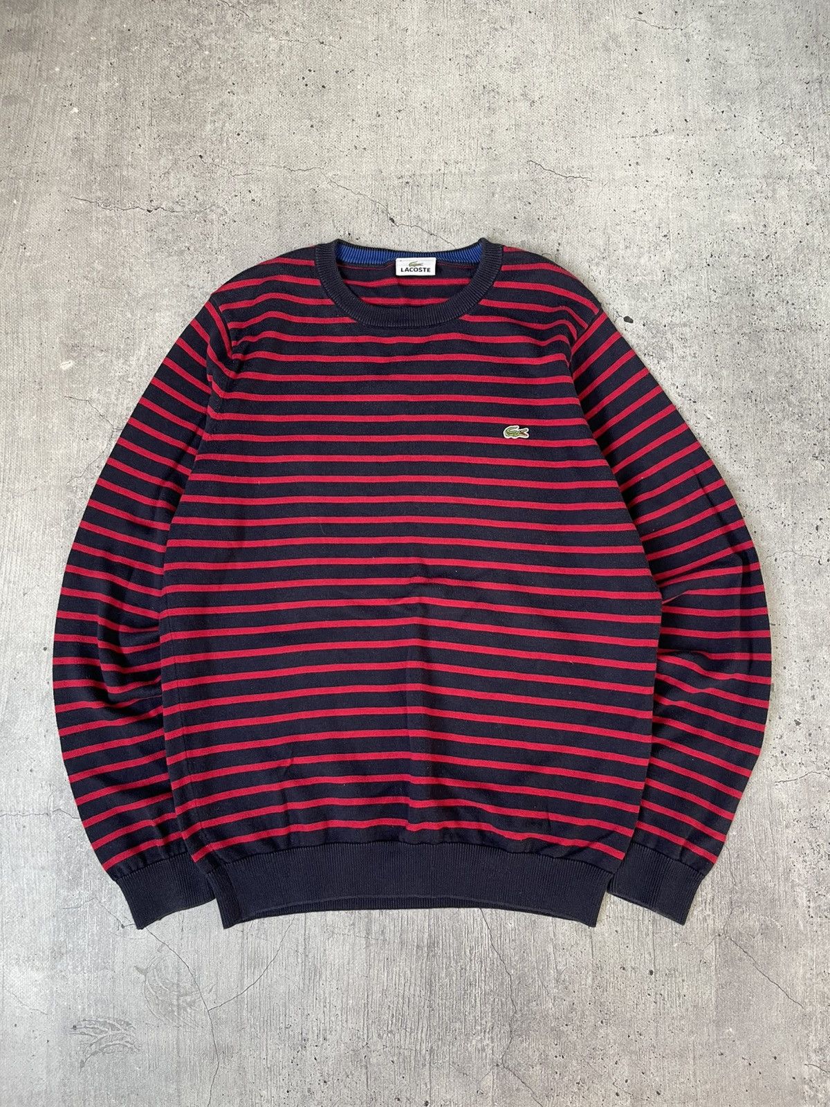 Lacoste Vintage 90s La Chemise Lacoste Sweatshirt Stripe Big Logo Size US M / EU 48-50 / 2 - 1 Thumbnail