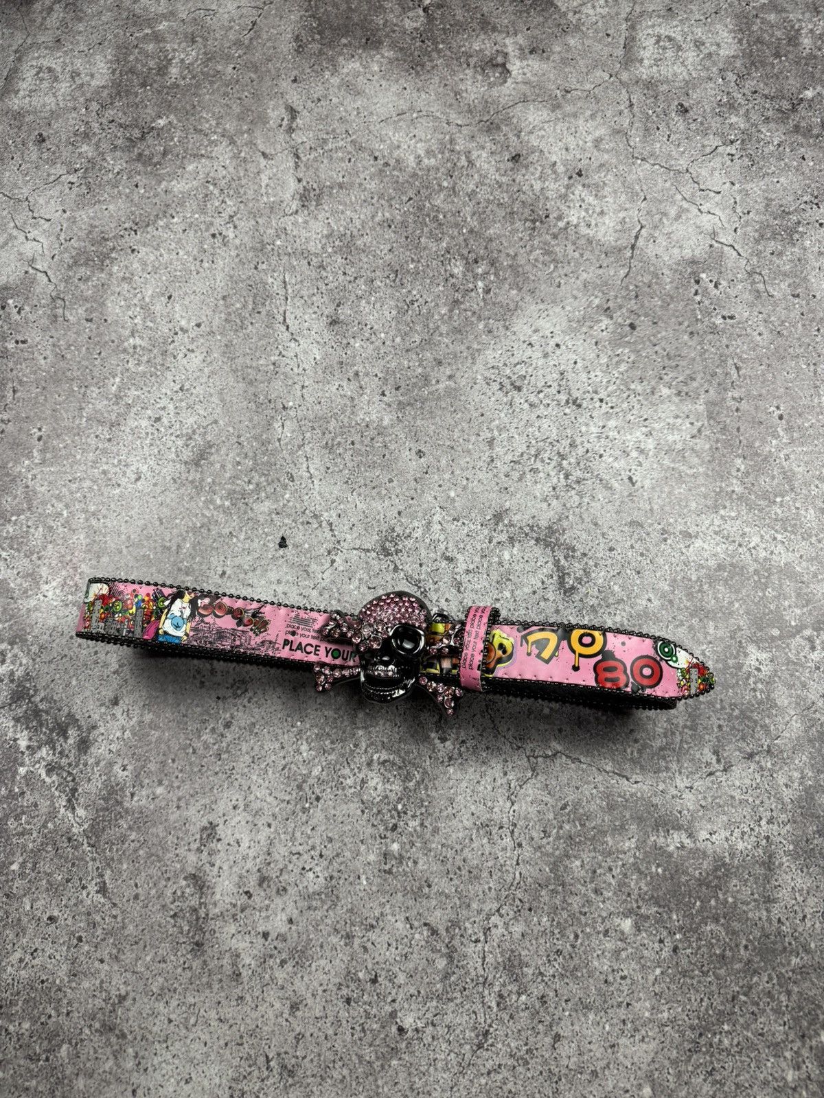 Japanese Brand 00’s NUMBER NINE STYLE GRAFFITI SKULL RARE Y2K BELT VINTAGE Size ONE SIZE - 5 Thumbnail
