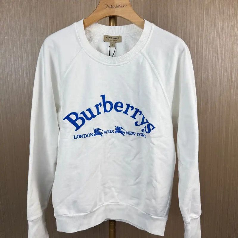 Burberry Burberry White Cotton Women's Sweatshirt Size XS / US 0-2 / IT 36-38 - 1 Thumbnail