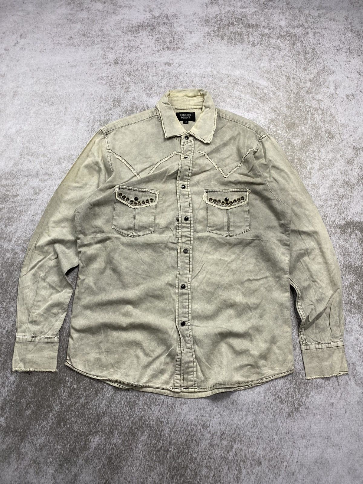 If Six Was Nine × Japanese Brand × KMRii Distressed strage heaven studed KMRii style shirt Size US M / EU 48-50 / 2 - 1 Thumbnail