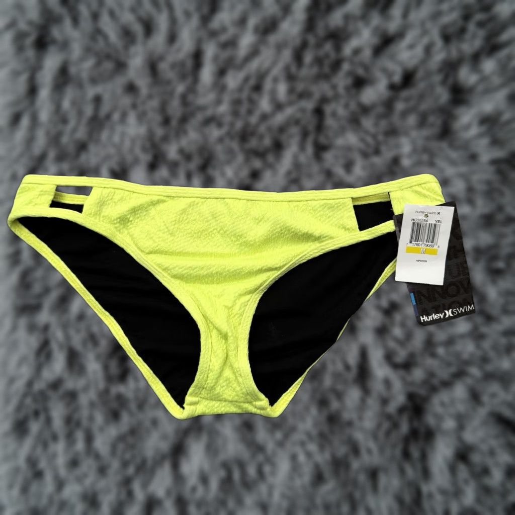 Hurley Hurley Swim Bikini Bottom M Women Cheeky Neon Yellow Rave Y2K Surf Spring Break Festival Size 32" / US 10 / IT 46 - 1 Thumbnail