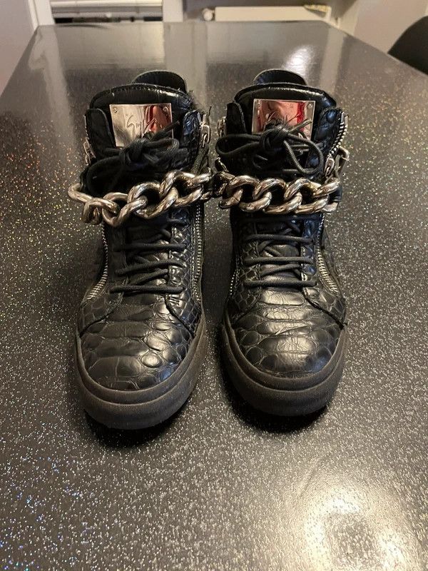 Giuseppe Zanotti Giuseppe Zanotti Croc Silver Chain High-Tops, c.2013 Size US 7 / EU 40 - 4 Thumbnail