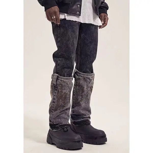 Vintage VIBE Street Splash Inked Washed Old Ripped Baggy Jeans Size US 32 / EU 48 - 3 Thumbnail