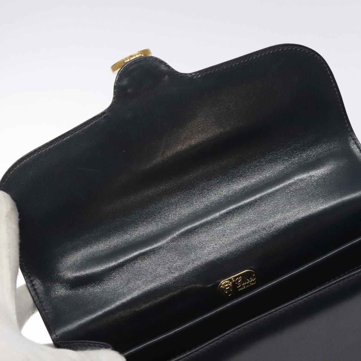 Gucci GUCCI Hand Bag Leather Navy Gold Size ONE SIZE - 15 Thumbnail