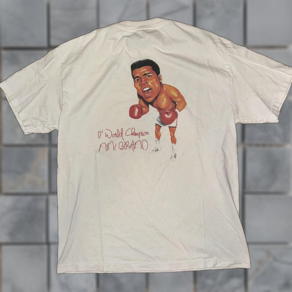 Vintage Muhammad Ali N82 T-Shirt Large White Mens Regular L Box Head 20x25 Size US L / EU 52-54 / 3 - 1 Thumbnail