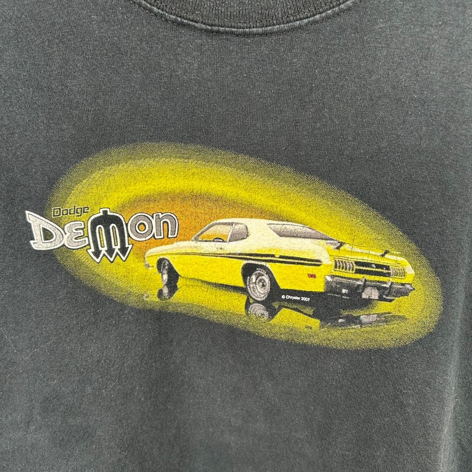 Steve And Barrys Y2K Yellow Dodge Demon Car Graphic Tee Size X-Large Size US XL / EU 56 / 4 - 4 Thumbnail
