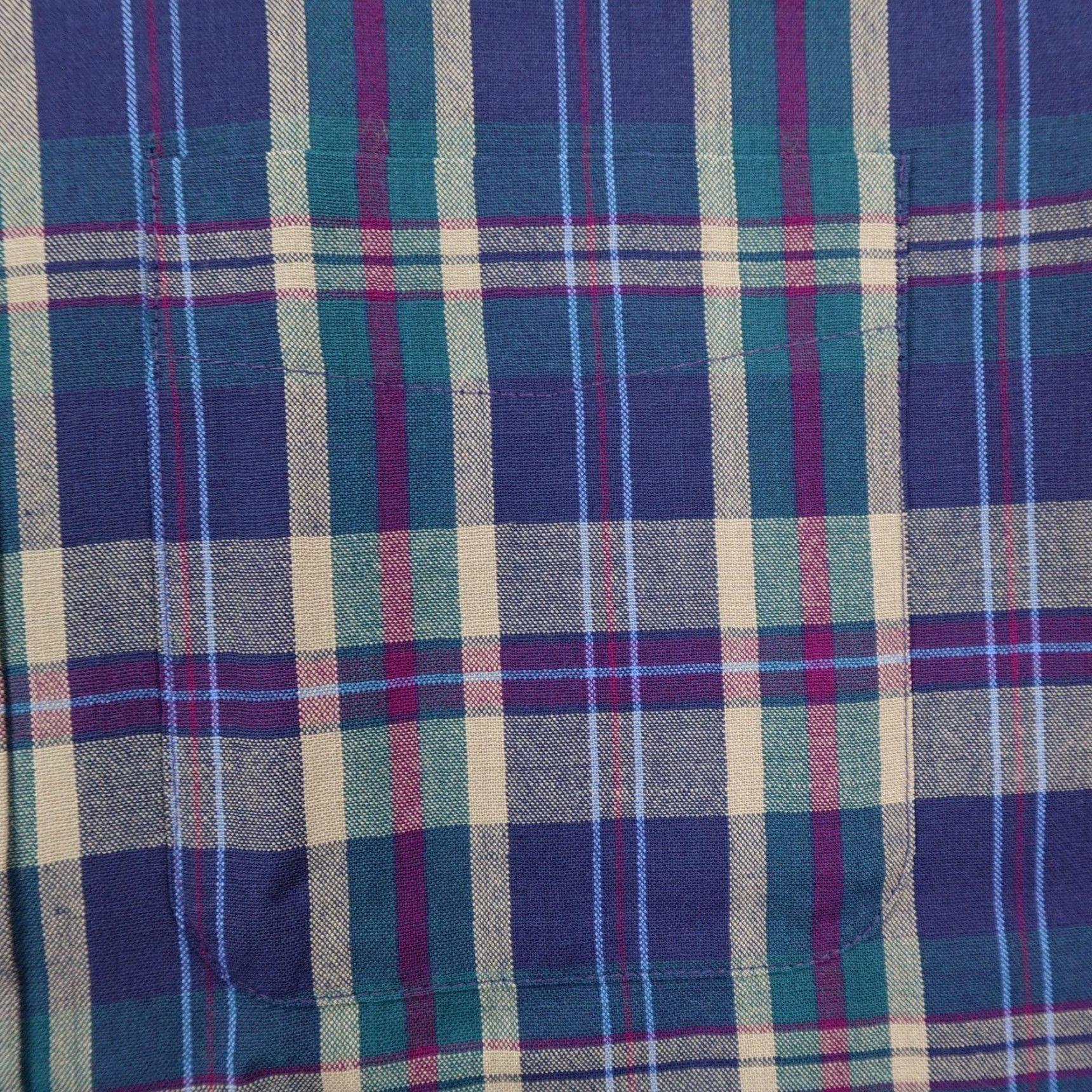Pendleton VINTAGE Pendleton Shirt Mens Large Blue Plaid Wool Button-Up 70s 80s Navy Green Pocketed Size US L / EU 52-54 / 3 - 4 Thumbnail