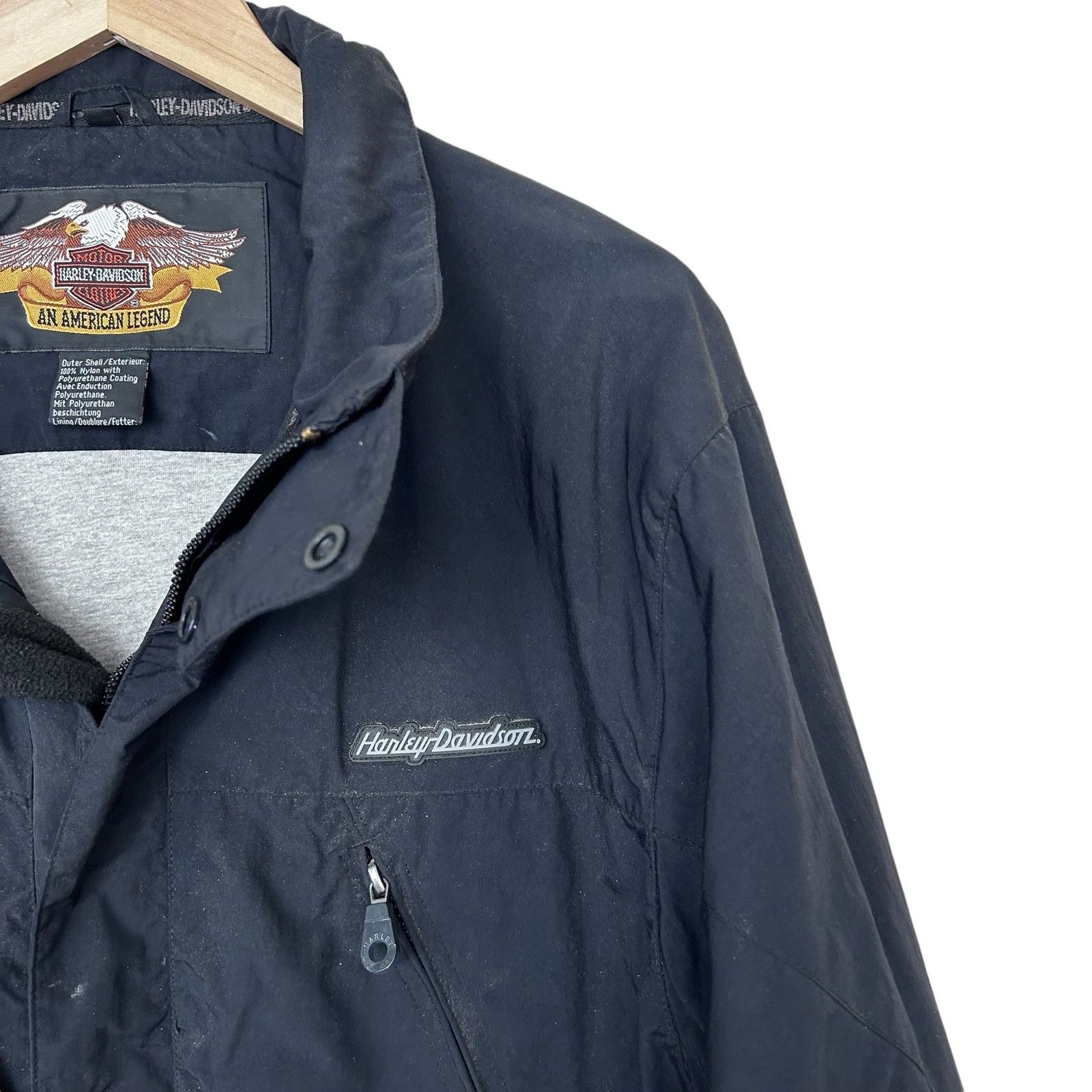 Harley Davidson Harley Davidson Black Spell Out Jacket Sz L Size US L / EU 52-54 / 3 - 2 Thumbnail