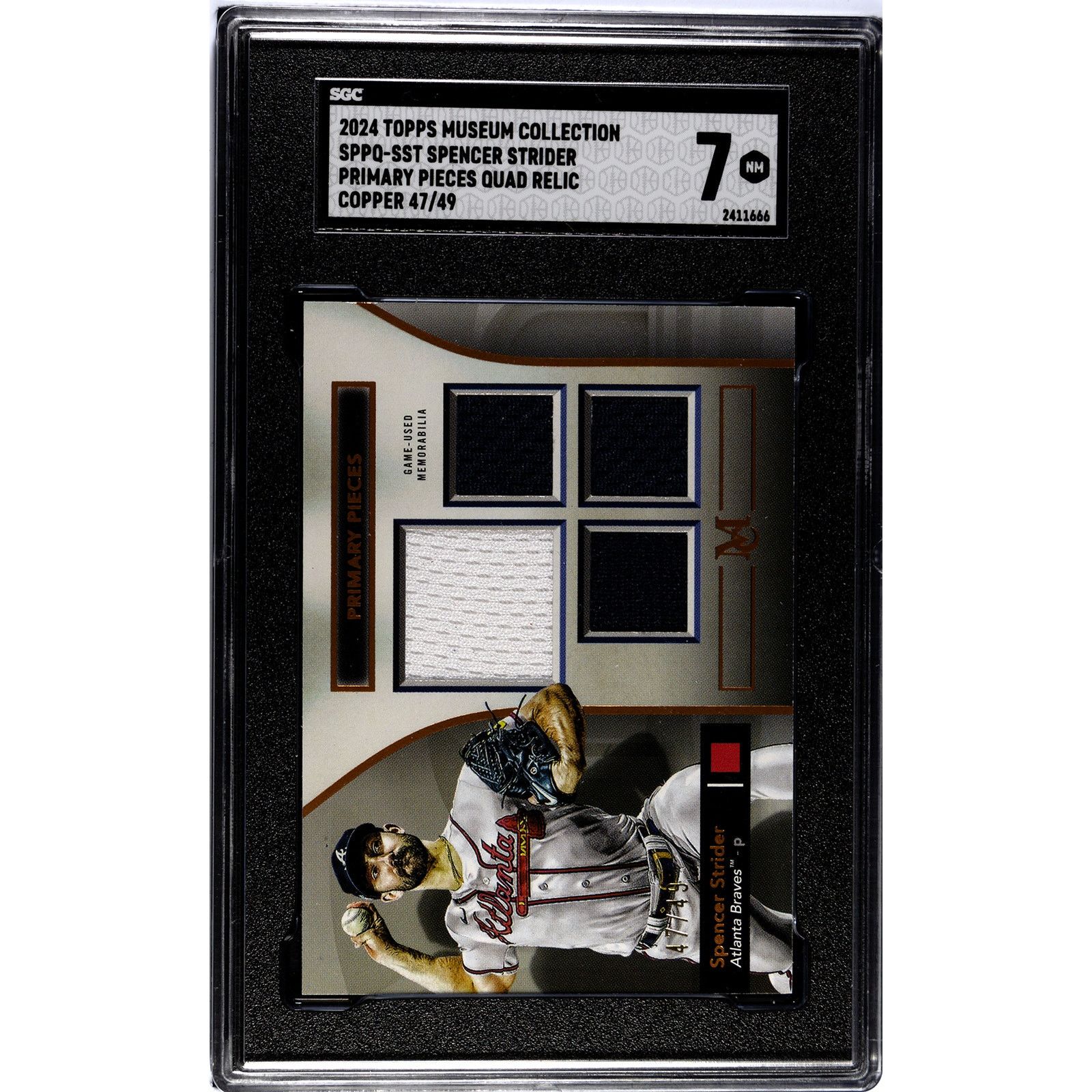 Other 2024 Topps Museum Coll. S.Strider Quad Relics Copper SGC 7 Size ONE SIZE - 1 Thumbnail