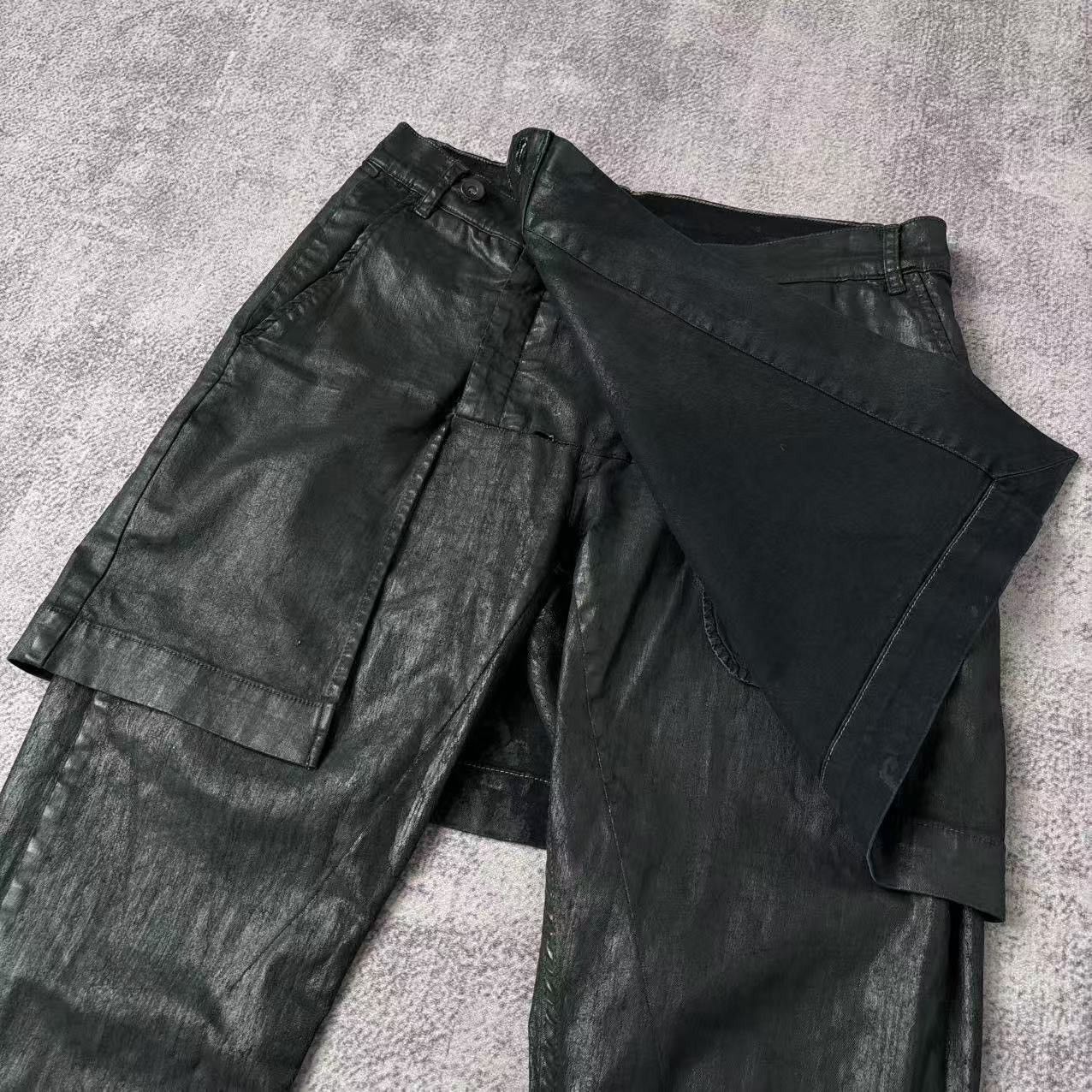 Rick Owens Drkshdw Rick Owens DRKSHDW Waxed Kilted Detroit Denim Jeans *NWTG Size US 34 / EU 50 - 4 Thumbnail