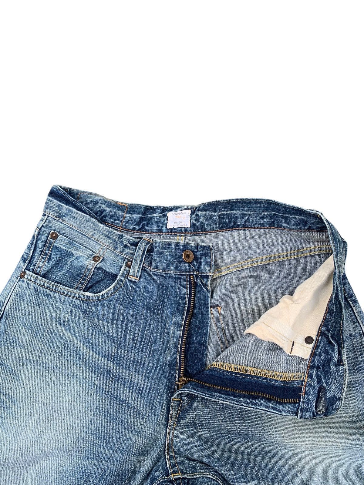 Kapital VINTAGE EDWIN 505Z SELVEDGE BAGGY RUSTY DISTRESSED DENIM Size US 31 - 15 Thumbnail