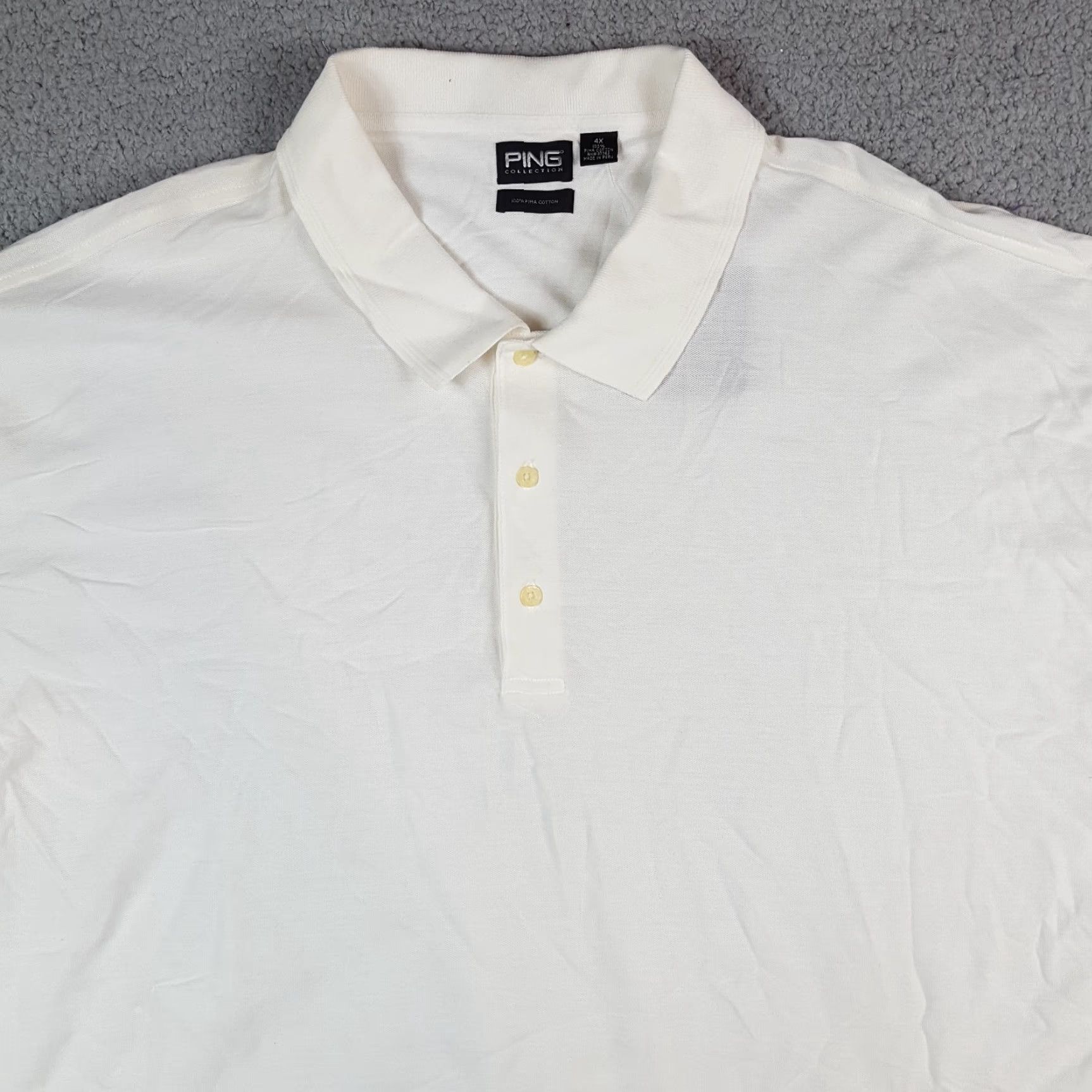 Vintage VINTAGE Ping Golf Polo Shirt Big 4X White Pima Cotton Collar Polo Shirt Mens Polo Shirt Size US XXL / EU 58 / 5 - 3 Thumbnail
