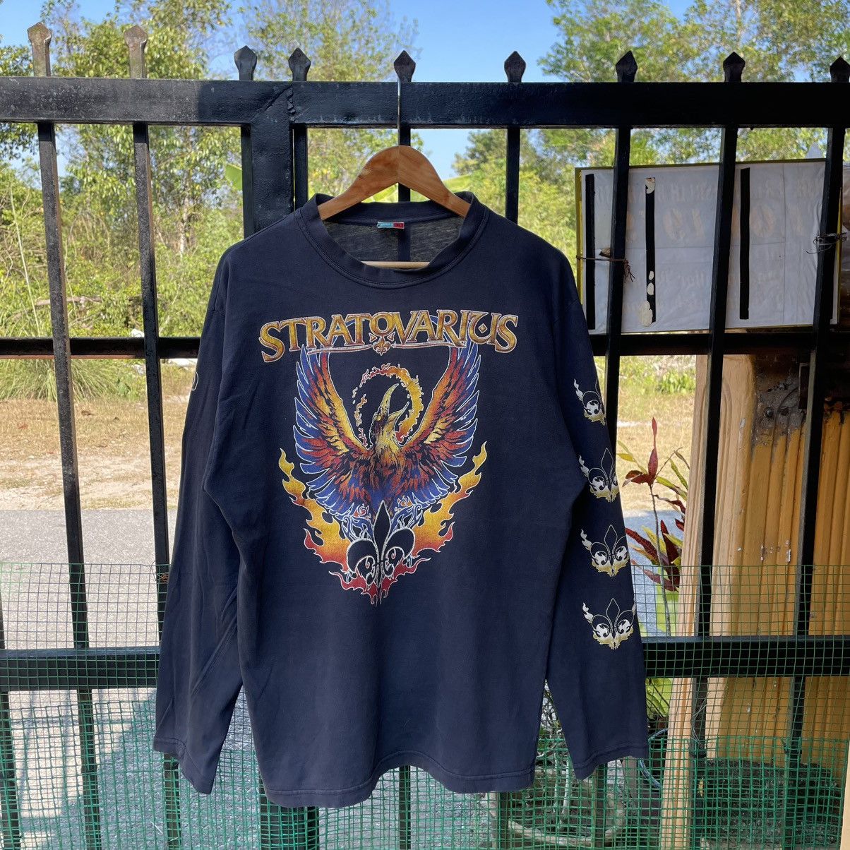 Band Tees 🔥Vintage 90s Stratovarius Power Metal Band Distress Tee Size US L / EU 52-54 / 3 - 1 Thumbnail
