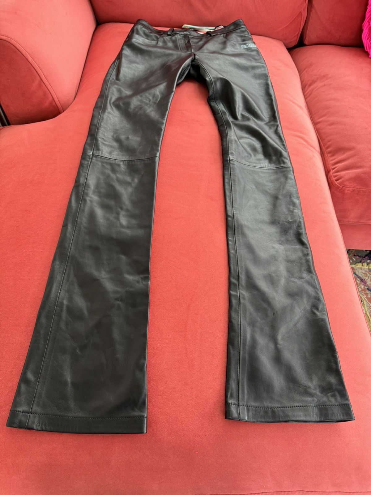 Off-White New Off-White skinny-flared leather trousers, size XS int Size 26" / US 2 / IT 38 - 4 Thumbnail