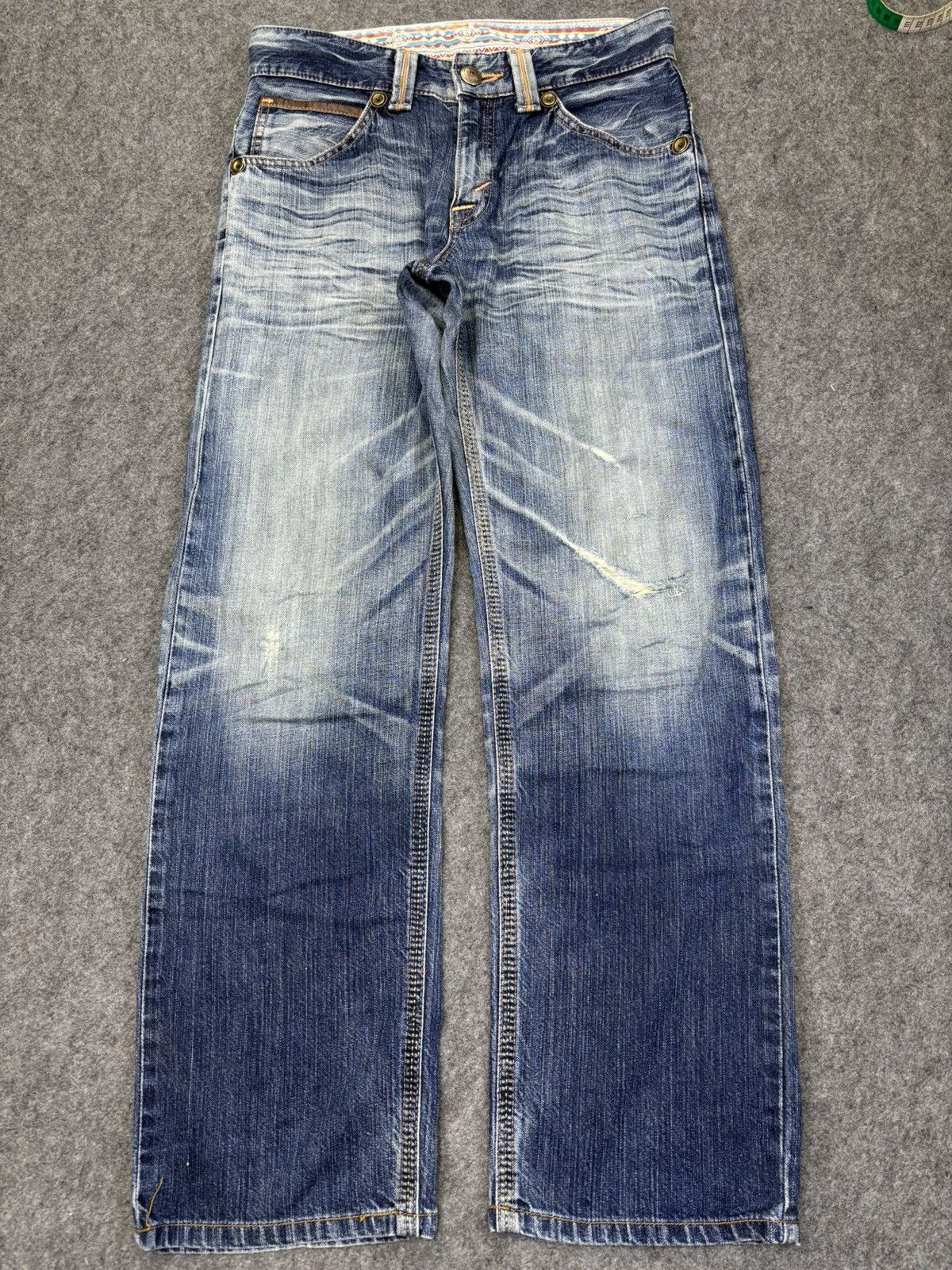 Edwin 💥Thrashed💥Wide Edwin Thrashed Style Distressed Denim F960 Size US 30 / EU 46 - 19 Thumbnail