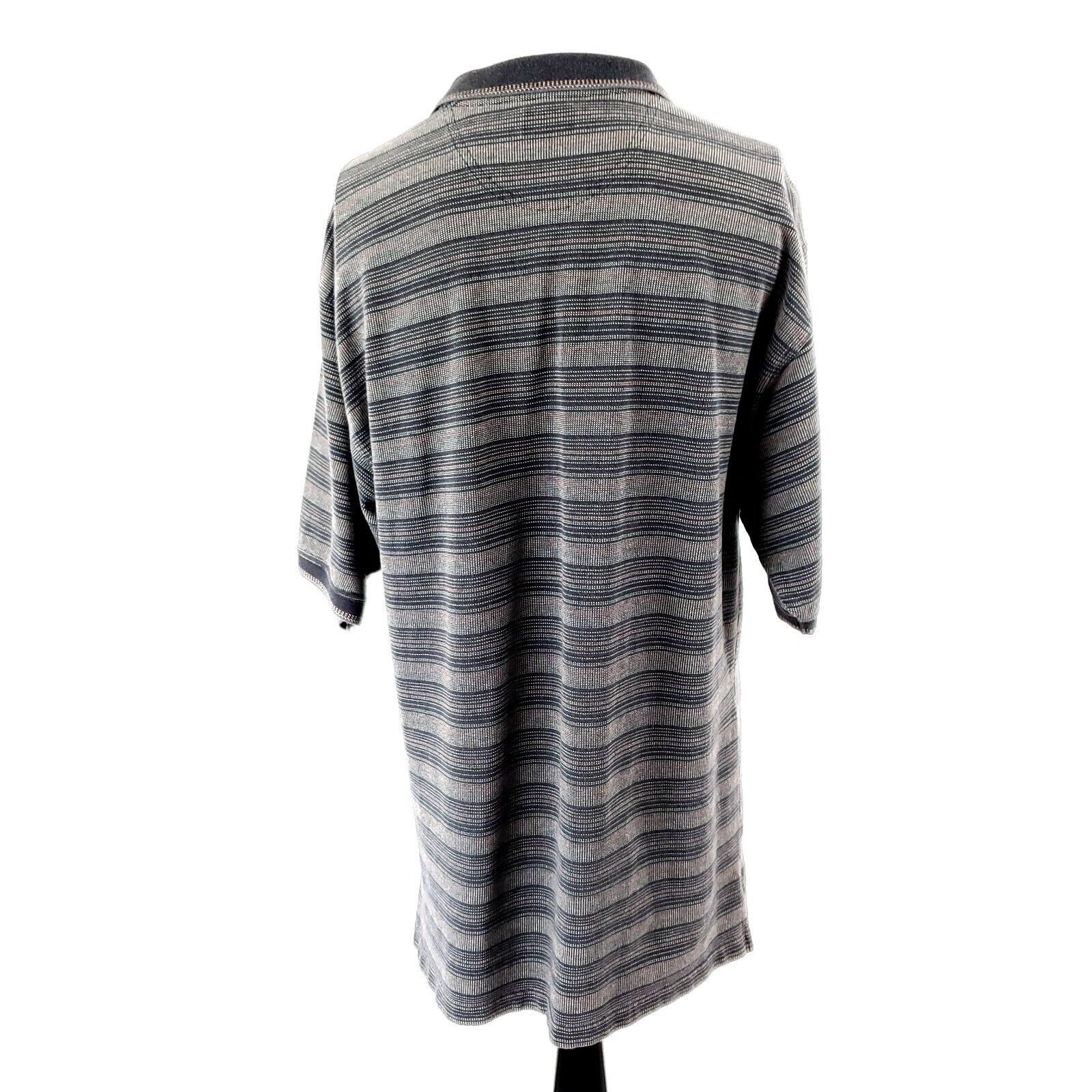 Tommy Bahama Tommy Bahama Polo Large Gray Striped Cotton Size US L / EU 52-54 / 3 - 4 Thumbnail