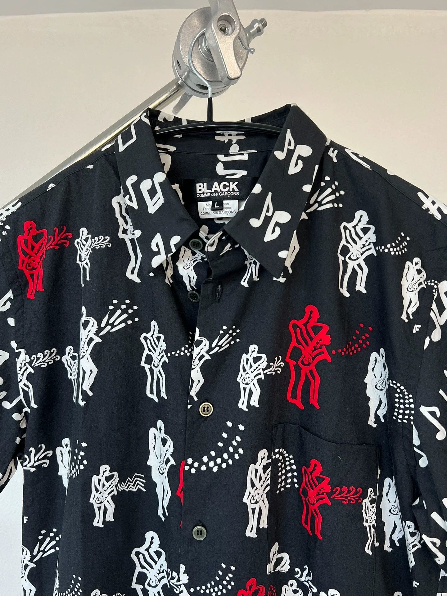Comme des Garcons CDG Black All Over Print Short Shirt Size US L / EU 52-54 / 3 - 3 Thumbnail