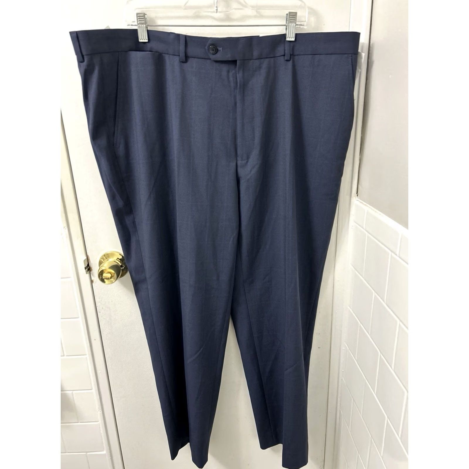 Nautica VINTAGE: No Nautica Dress Pants Mens 44x30 Navy Blue Plaid YKK Active Stretch Trousers NWT Size US 44 / EU 60 - 6 Thumbnail