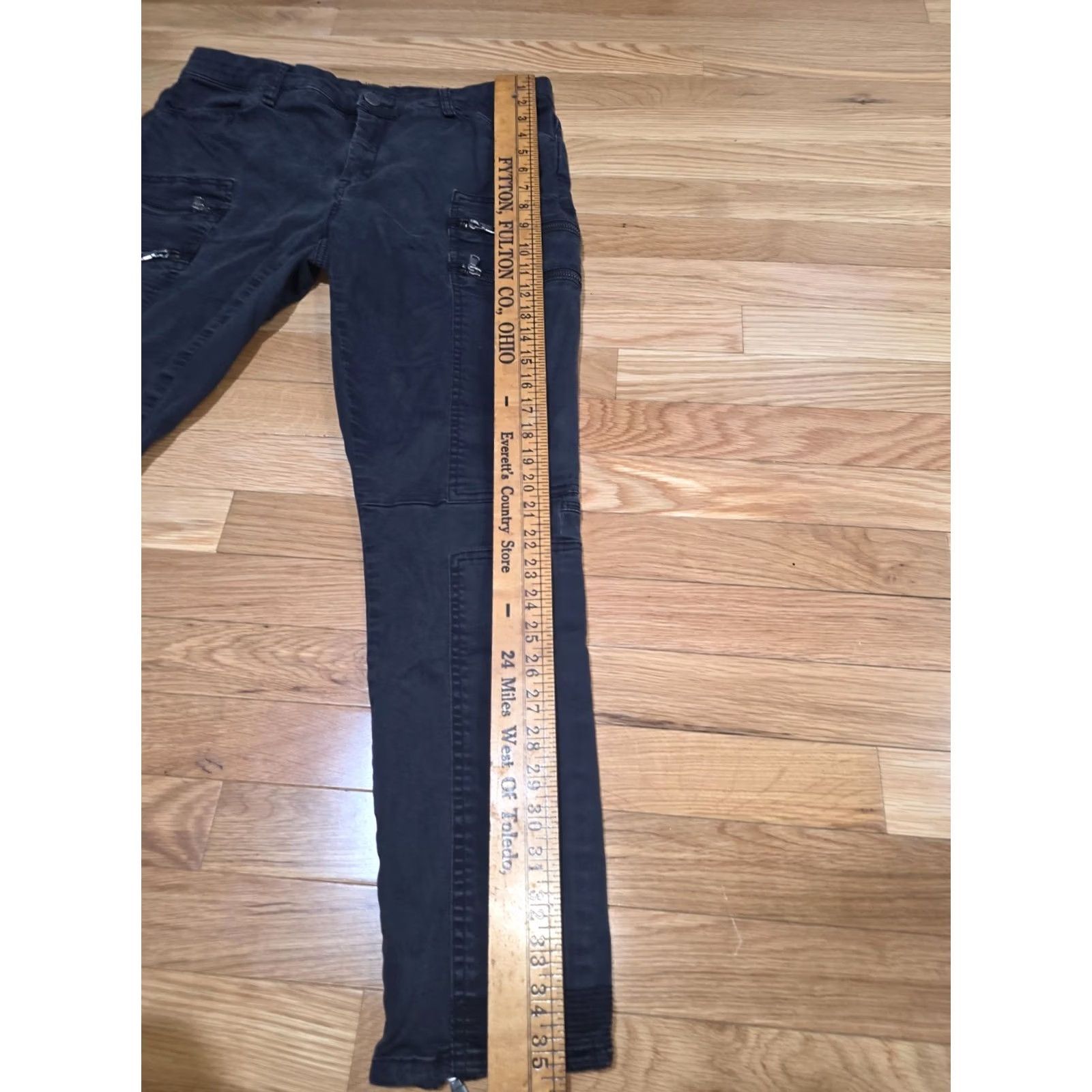 Vintage BLANKNYC Skinny Cargo Pants Women's 30 Black Denim Cotton Ankle Zip Pockets Size 30" / US 8 / IT 44 - 3 Thumbnail