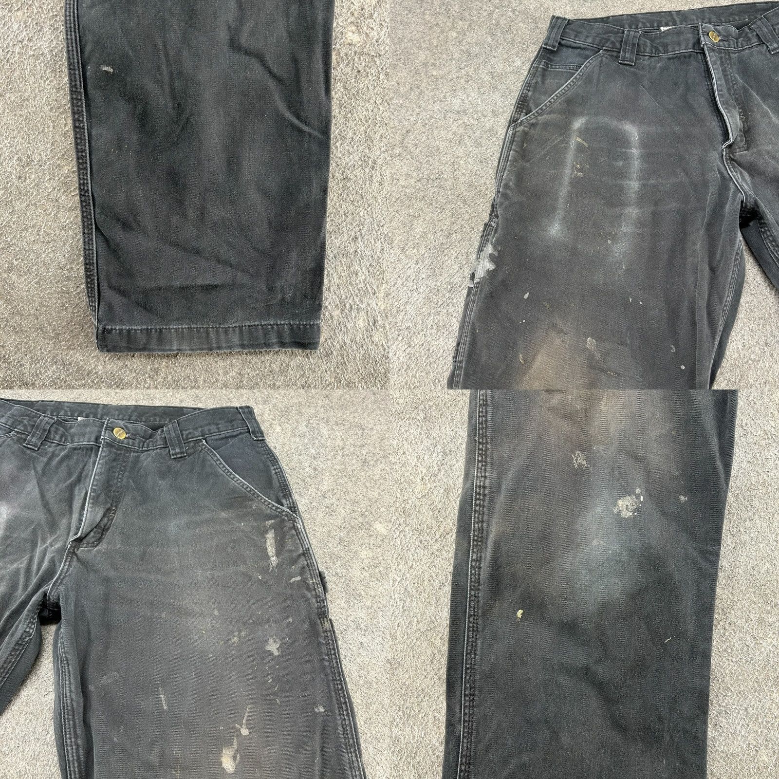 Carhartt Carhartt Pants Men 33x34 Black Carpenter Relaxed Straight Cotton Distressed Workwear Casual"} Size US 33 - 8 Thumbnail
