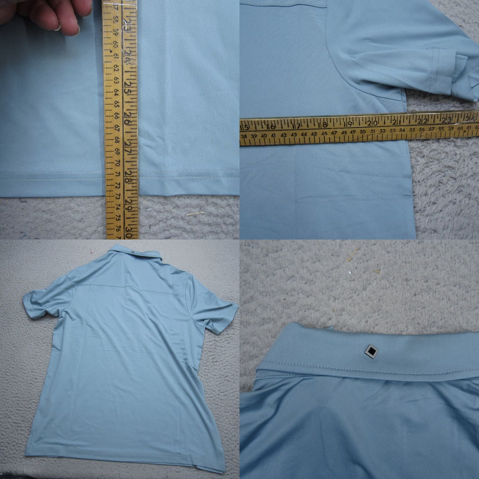 Vintage Qed Style Polo Mens M Blue Snap Performance Lightweight Stretch Golf Shirt Size US M / EU 48-50 / 2 - 8 Thumbnail