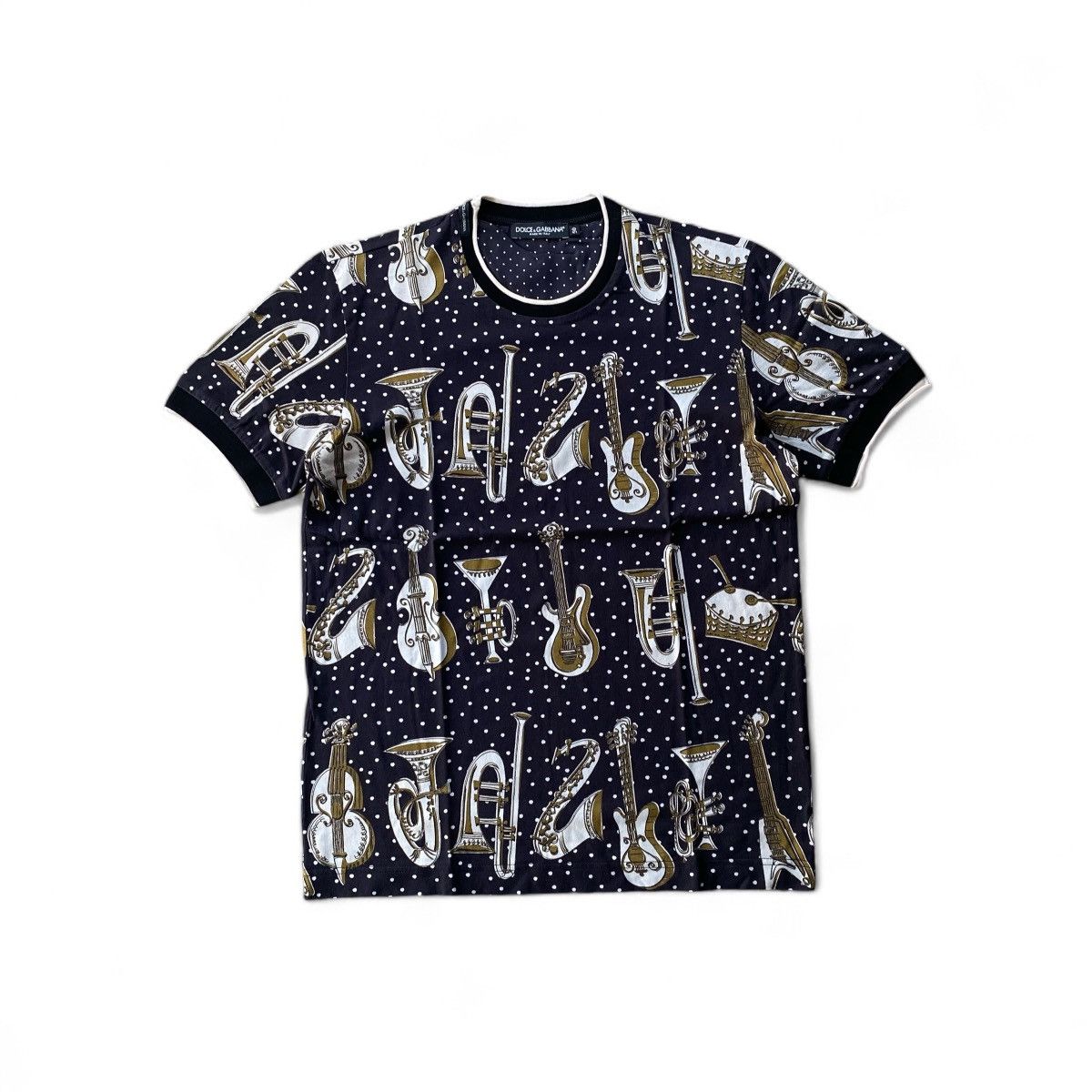 dolce & gabbana musical instrument print shirt