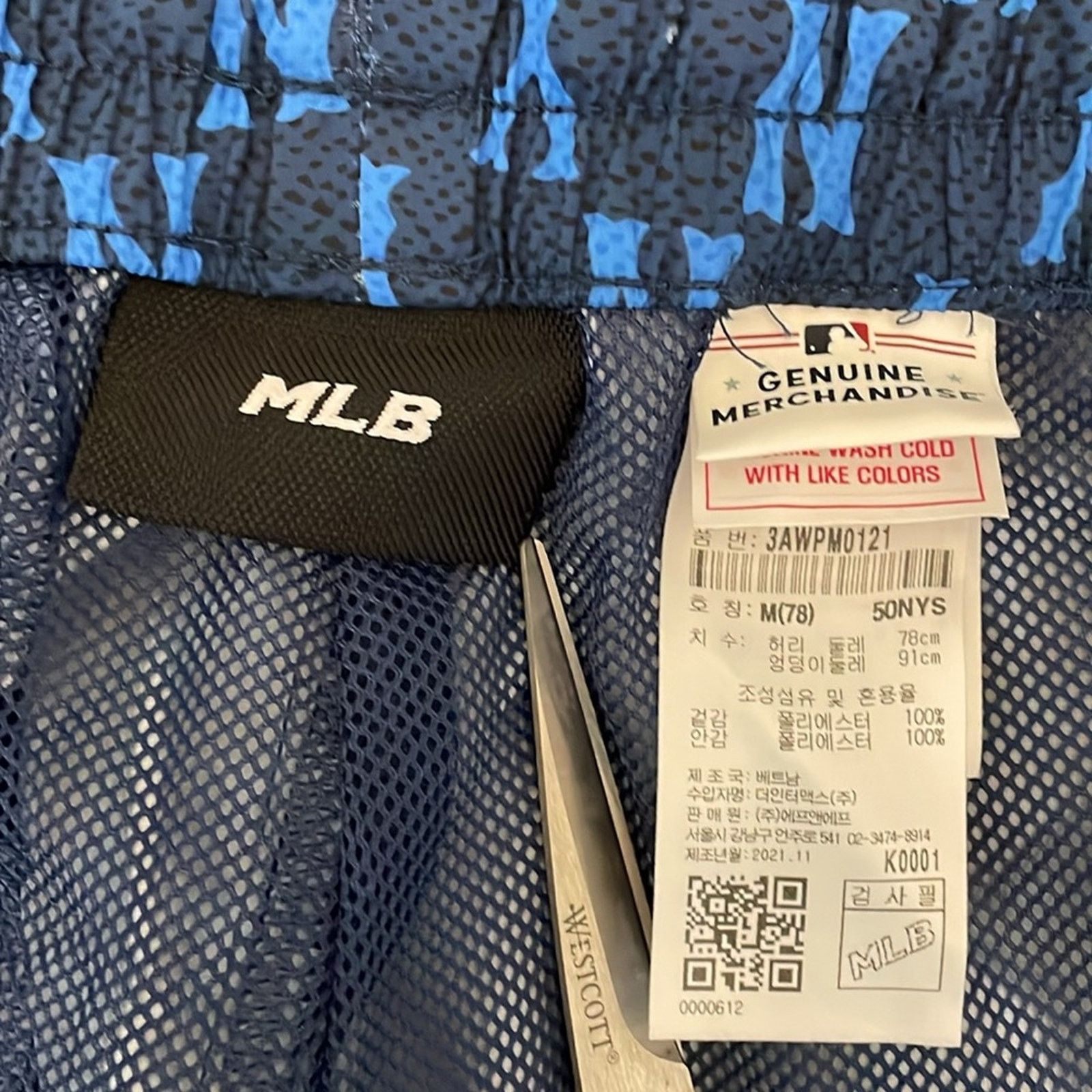 MLB aespa MLB Korea NY Yankees Monogram Logo Woven Nylon Blue M Size 28" / US 6 / IT 42 - 9 Thumbnail