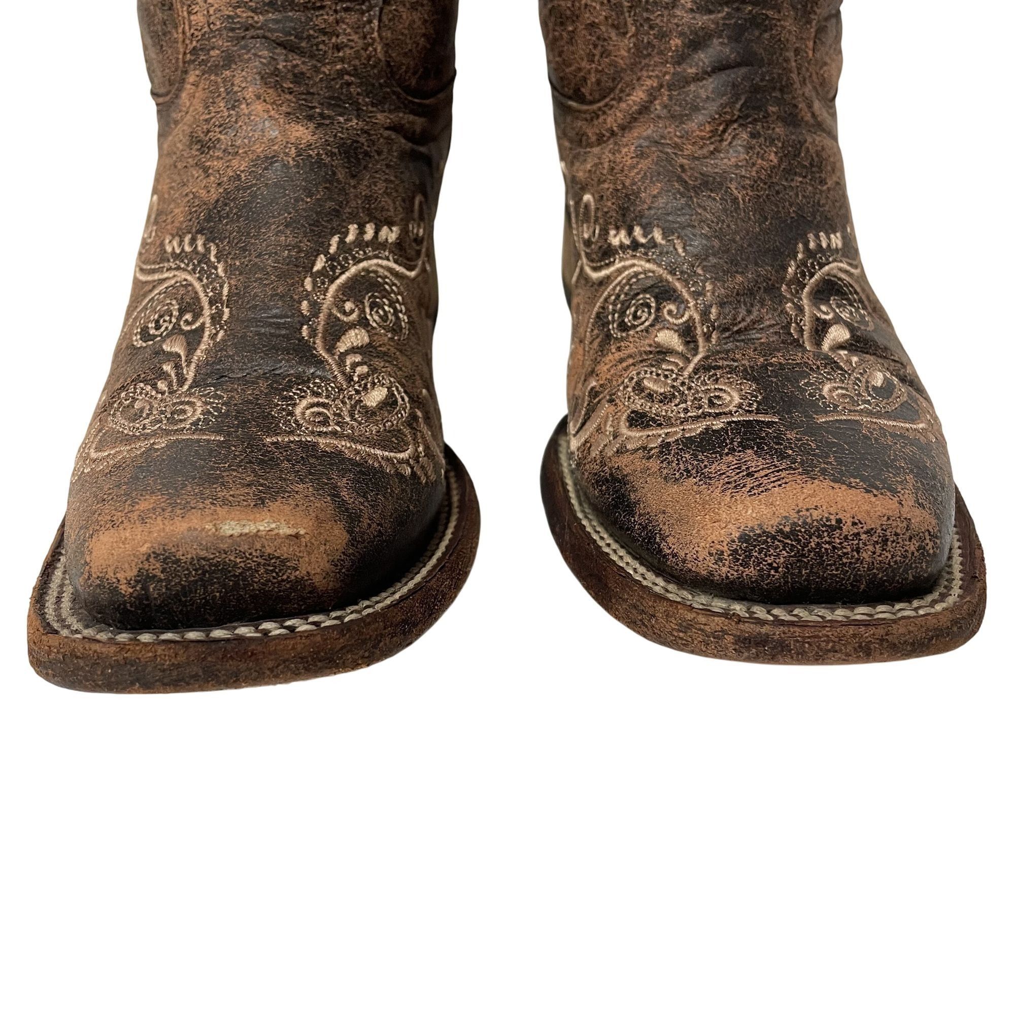 Other Circle G Distressed Style Stitched DRAGONFLY Western Boots Size US 8 / IT 38 - 12 Thumbnail