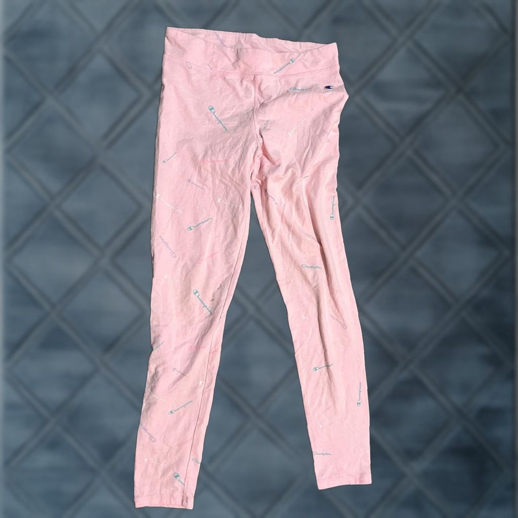 Champion VINTAGE Champion Girls Heritage Active Tech Leggings Pink Candy Large Girls Activewear Size 36" / US 14 / IT 50 - 1 Thumbnail