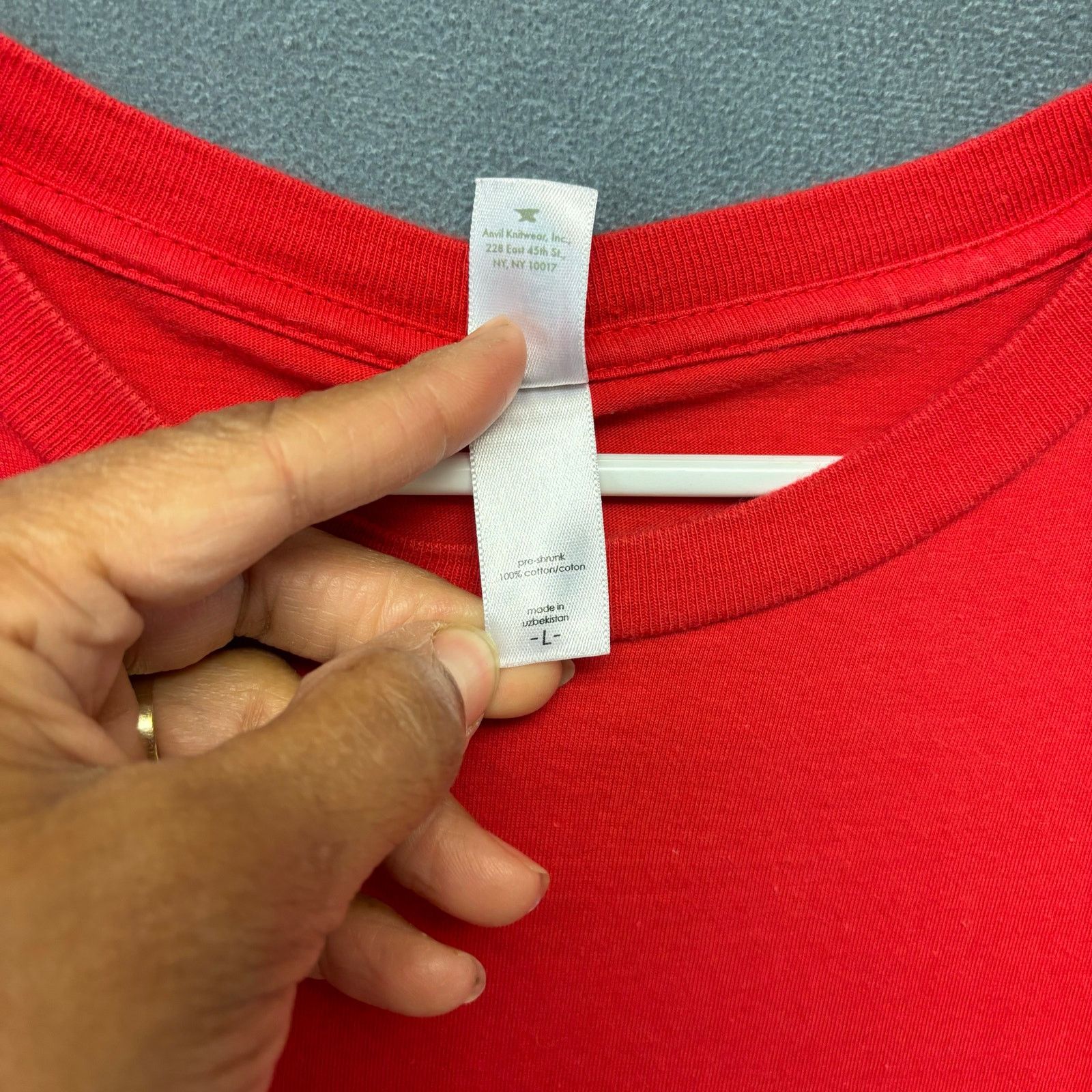 Anvil Anvil Everyday Red Shirt Blank Mens Large Comfy Skater Plain Size US L / EU 52-54 / 3 - 4 Thumbnail