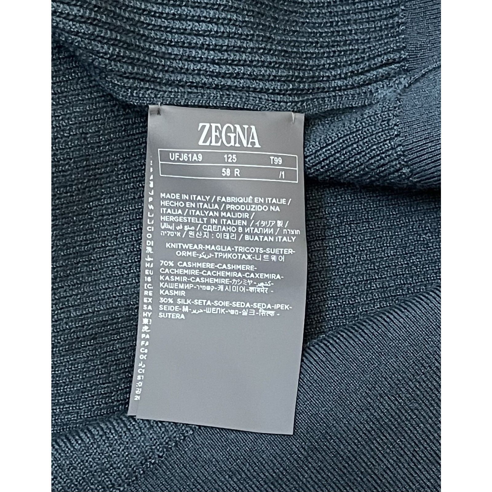 Ermenegildo Zegna $2750 NWT ZEGNA Cashsets Cashmere Zip Sweater Blue 58(3XL) Size US XXL / EU 58 / 5 - 8 Thumbnail