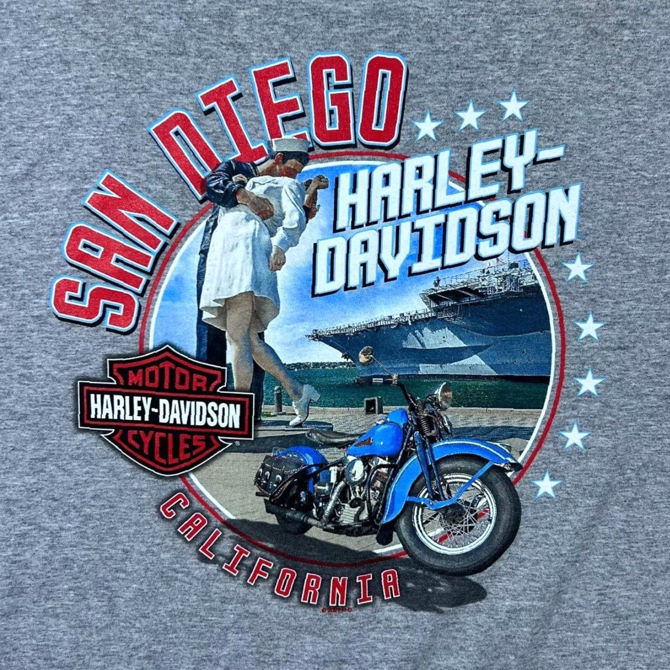 Harley Davidson Harley-Davidson Motorcycles (2021) "San Diego" USA Biker Grey Pocket T-Shirt Large Size US L / EU 52-54 / 3 - 5 Thumbnail