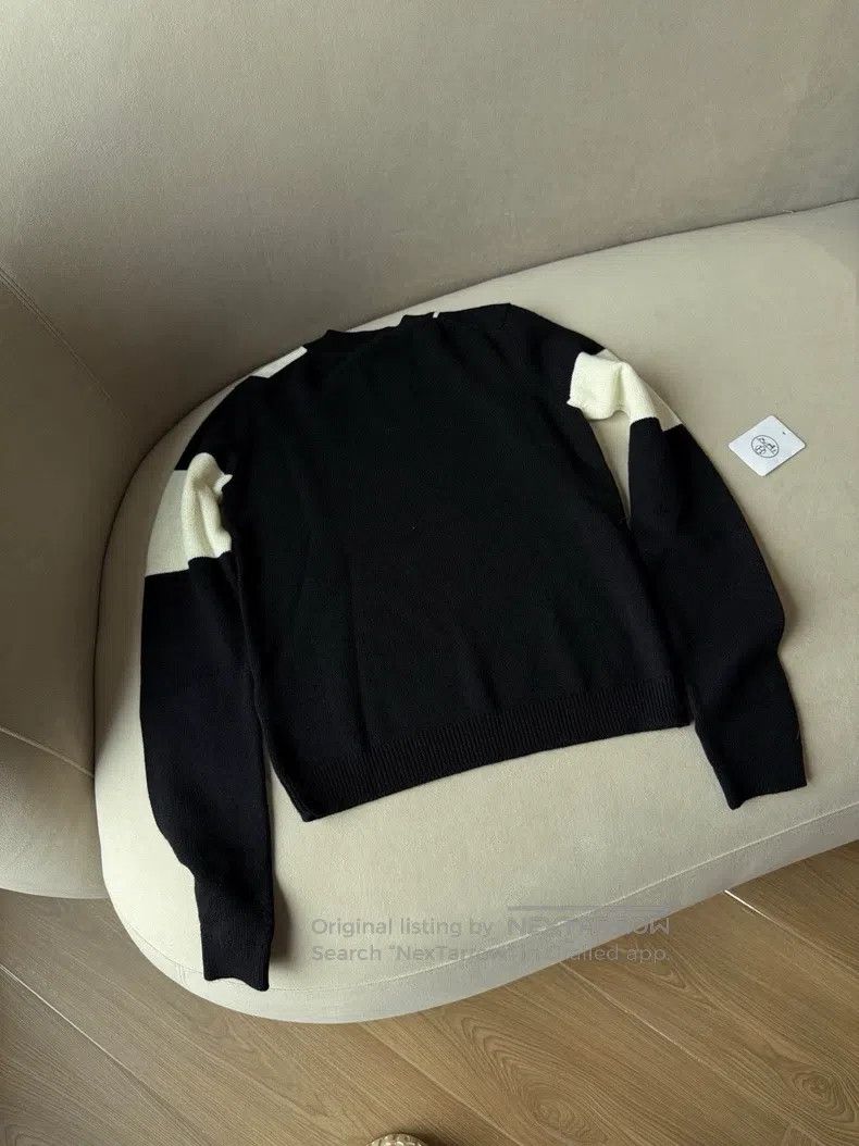 Hermes Hermes Cashmere sweater, black and white, 100% cashmere, l Size XS / US 0-2 / IT 36-38 - 3 Thumbnail
