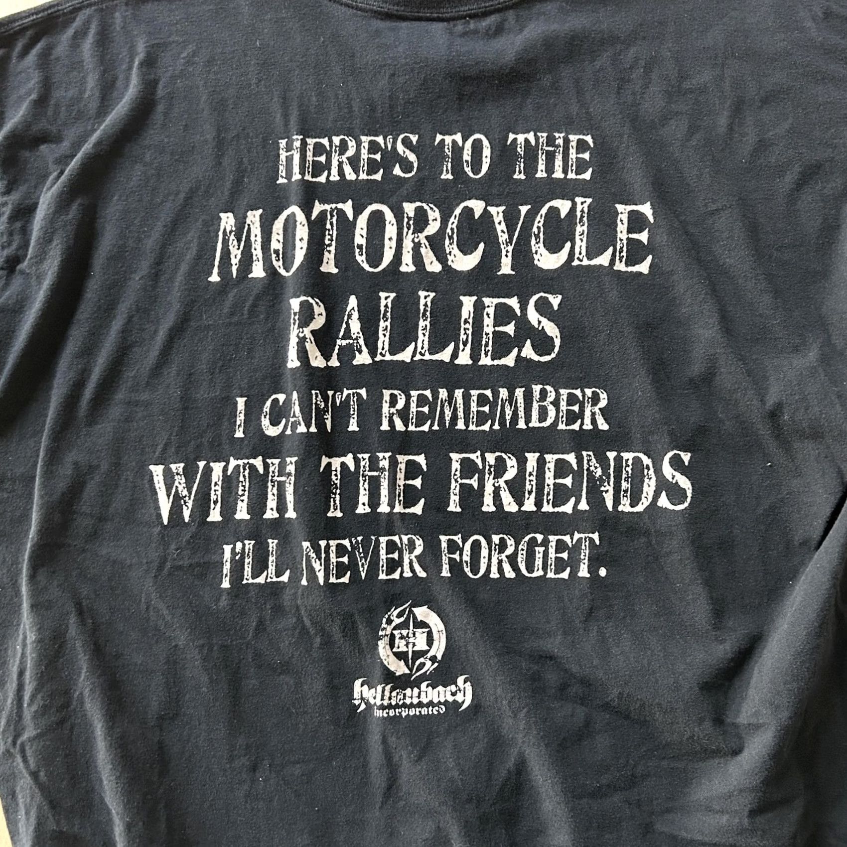 Gildan Gildan Shirt Mens 3XL Black Motorcycle Skull Tee T-Shirt Biker Shirt Graphic Print Crew Neck Short Sleeve Vintage Hellanbach Nation Size US XXL / EU 58 / 5 - 4 Thumbnail