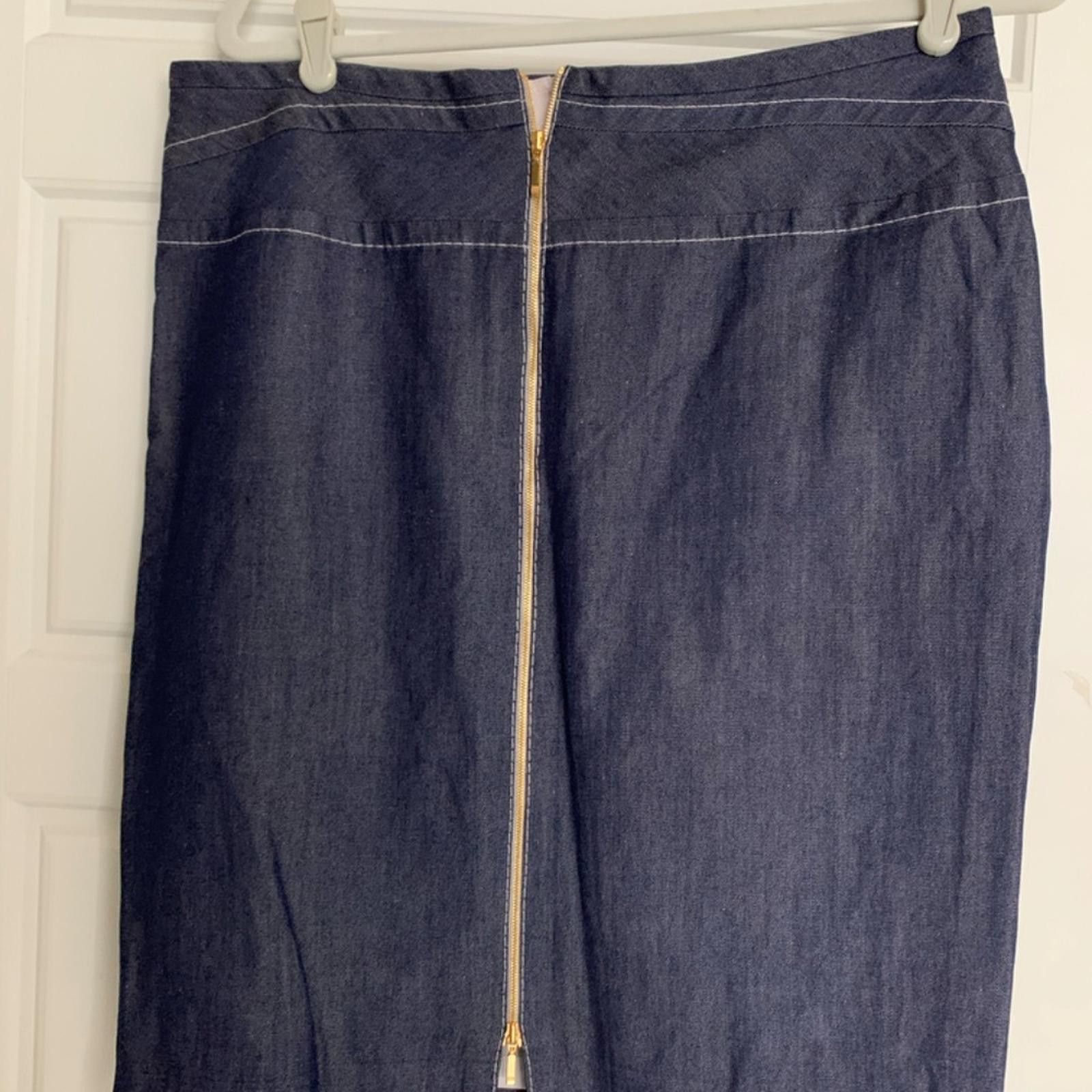 Escada Escada Pencil Skirt Denim Zipper Back Size 34" / US 12 / IT 48 - 2 Thumbnail