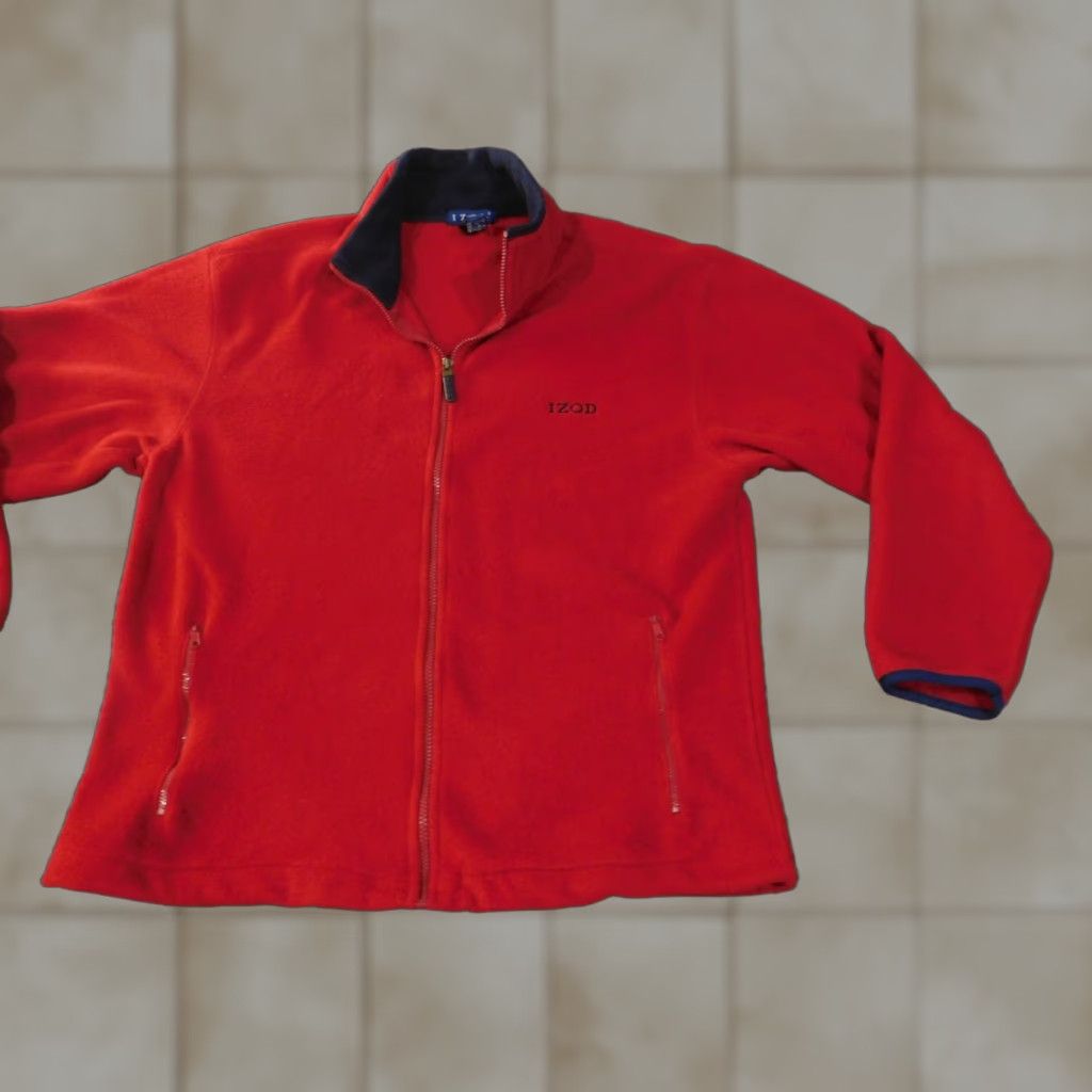 Izod IZOD fleece jacket Mens Red M Polyester Logo Classic Jacket Casual Fall Winter Size US M / EU 48-50 / 2 - 1 Thumbnail