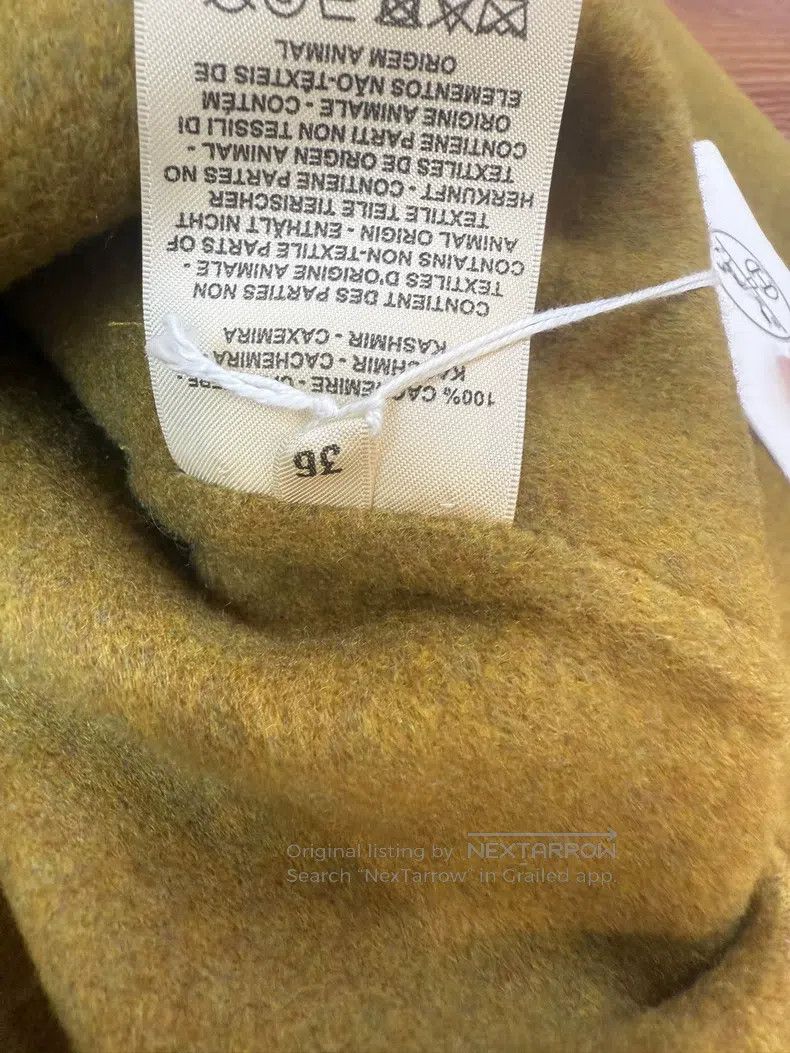 Hermes Hermes Lady Cashmere Short Jacket, Mustard Green Size XS / US 0-2 / IT 36-38 - 4 Thumbnail