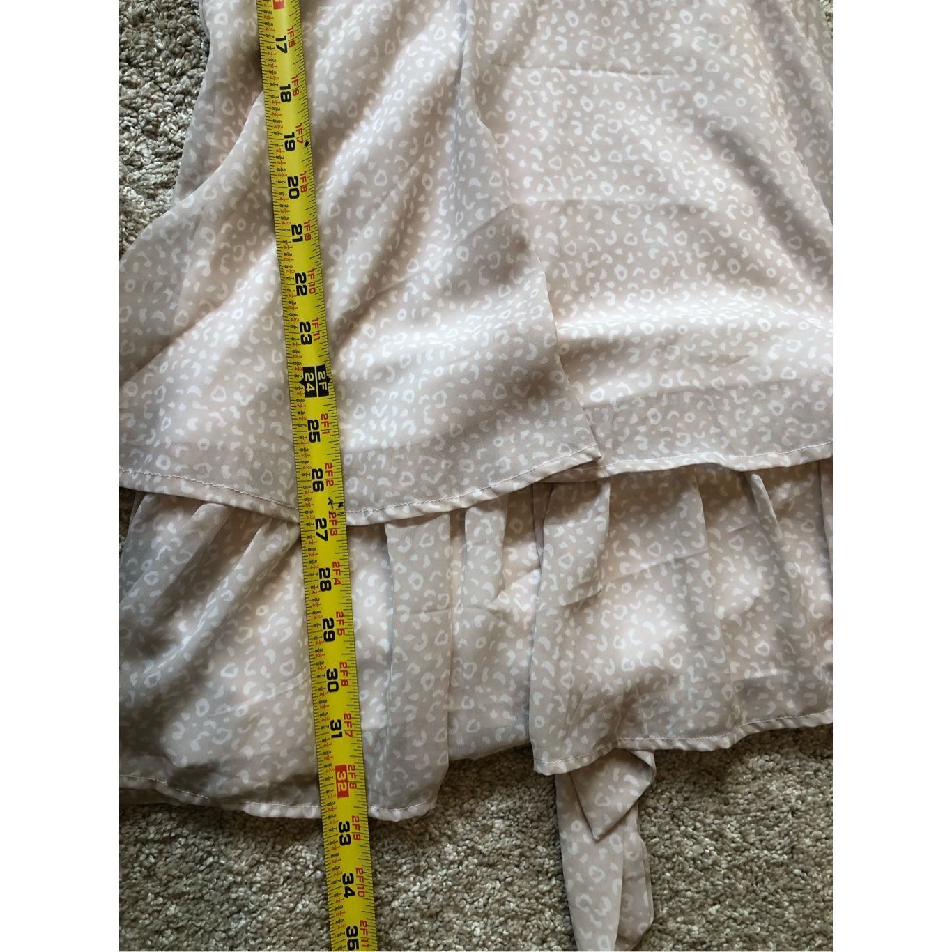 Other Japna Women’s Cream and White Leopard Print V Neck Short Dre Size M / US 6-8 / IT 42-44 - 7 Thumbnail