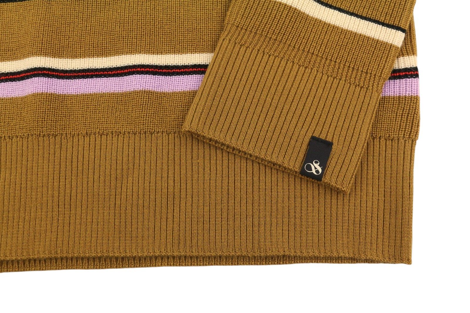 Scotch & Soda L Brown Striped Wool Crew Neck Jumper 88570 Size US L / EU 52-54 / 3 - 6 Thumbnail